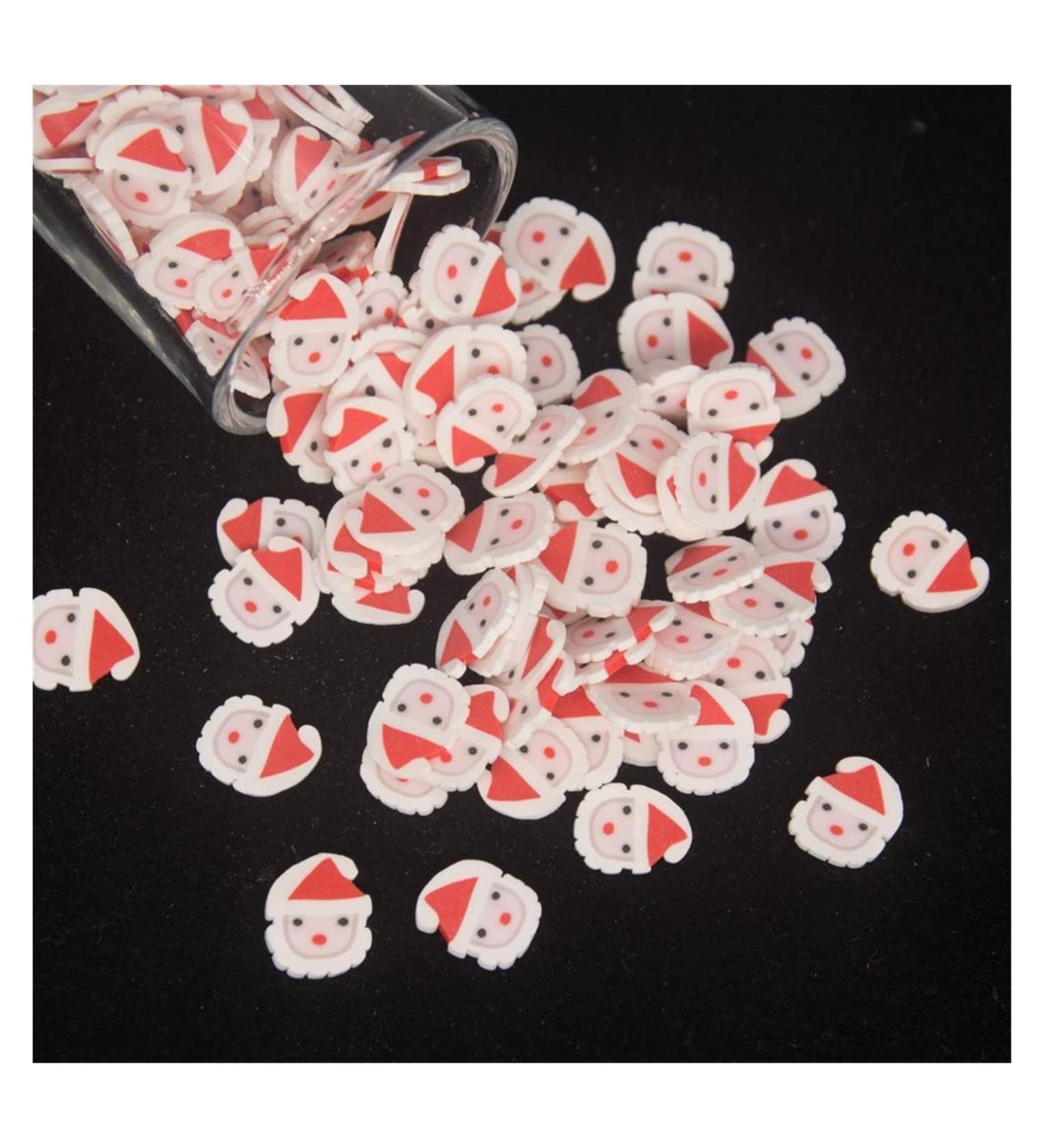 NIANTU1125 Halloween Cat Cherry Gingerbread Man Christmas Man Shape Polymer Clay Slices Colorful Sprinkles for Slimes Filling Gift (Color : 11 Big 30g)