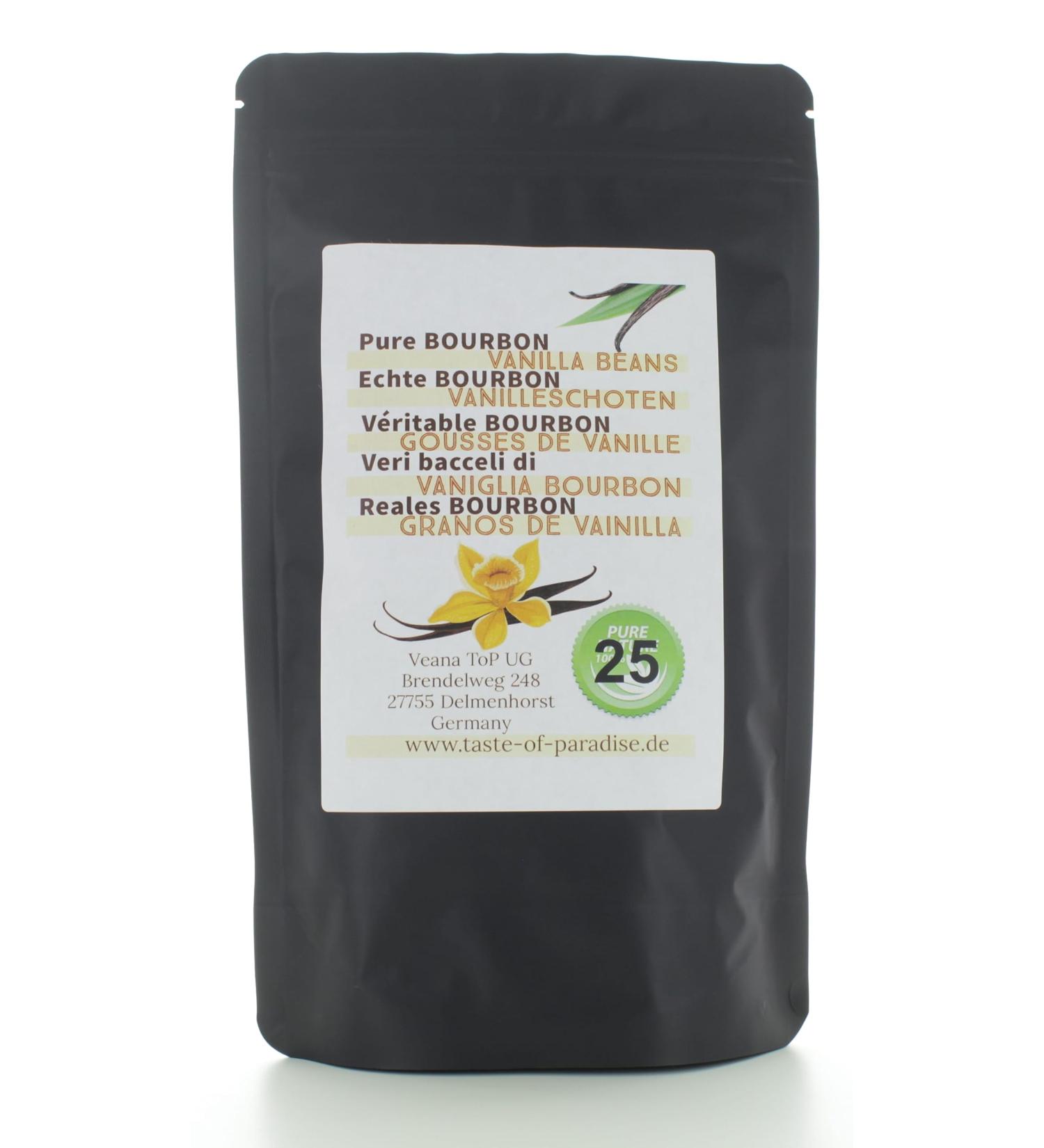 Buy 100% Natural Bourbon Vanilla Pods from Madagascar - 25 Pieces 12-13cm | Fresh & Juicy Gourmet Vanilla - Buy Online on GoSupps.com