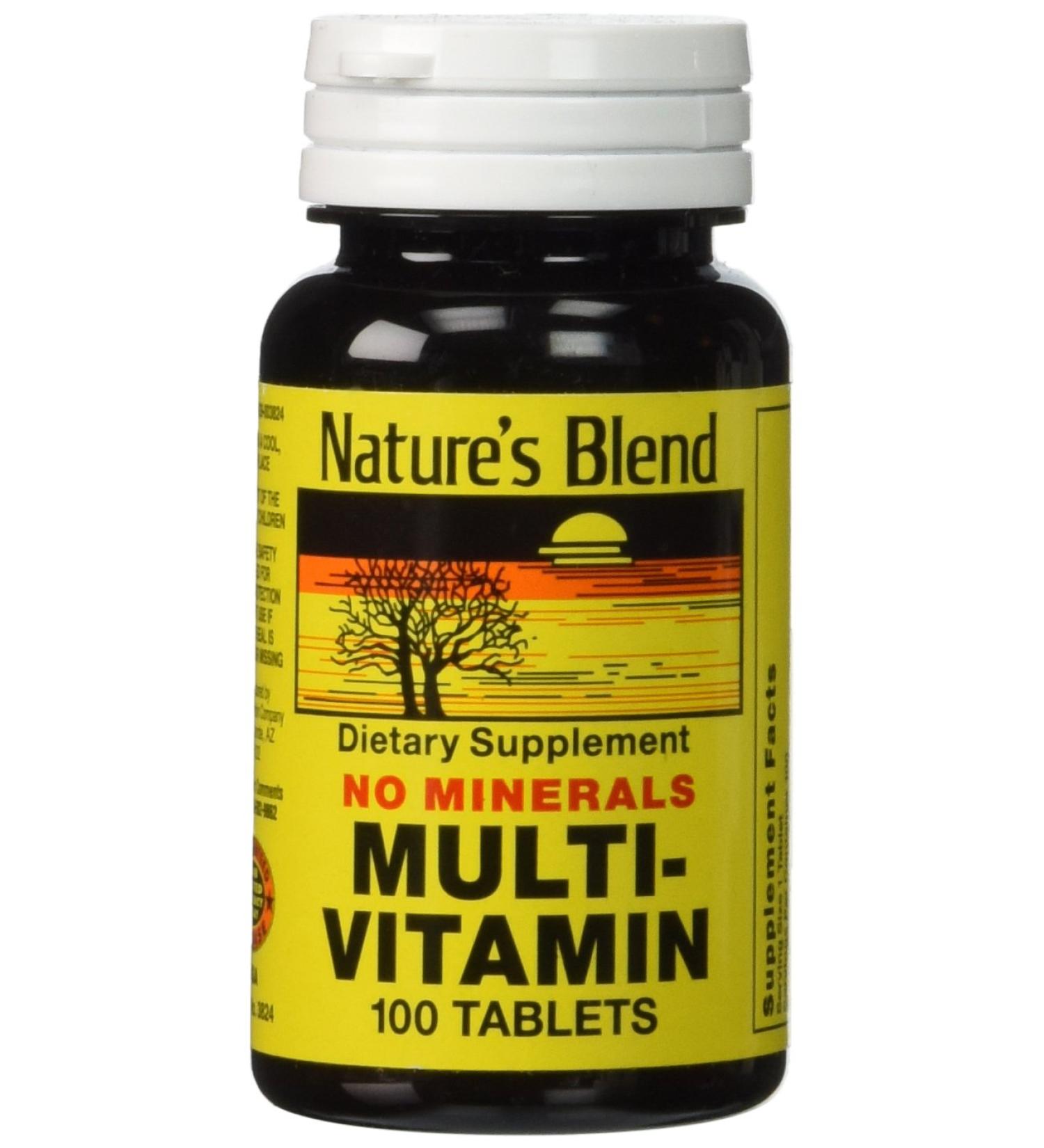 Nature's Blend Multi-Vitamin No Minerals 100 Tabs (Model: 3824) 100 Count (Pack of 1)