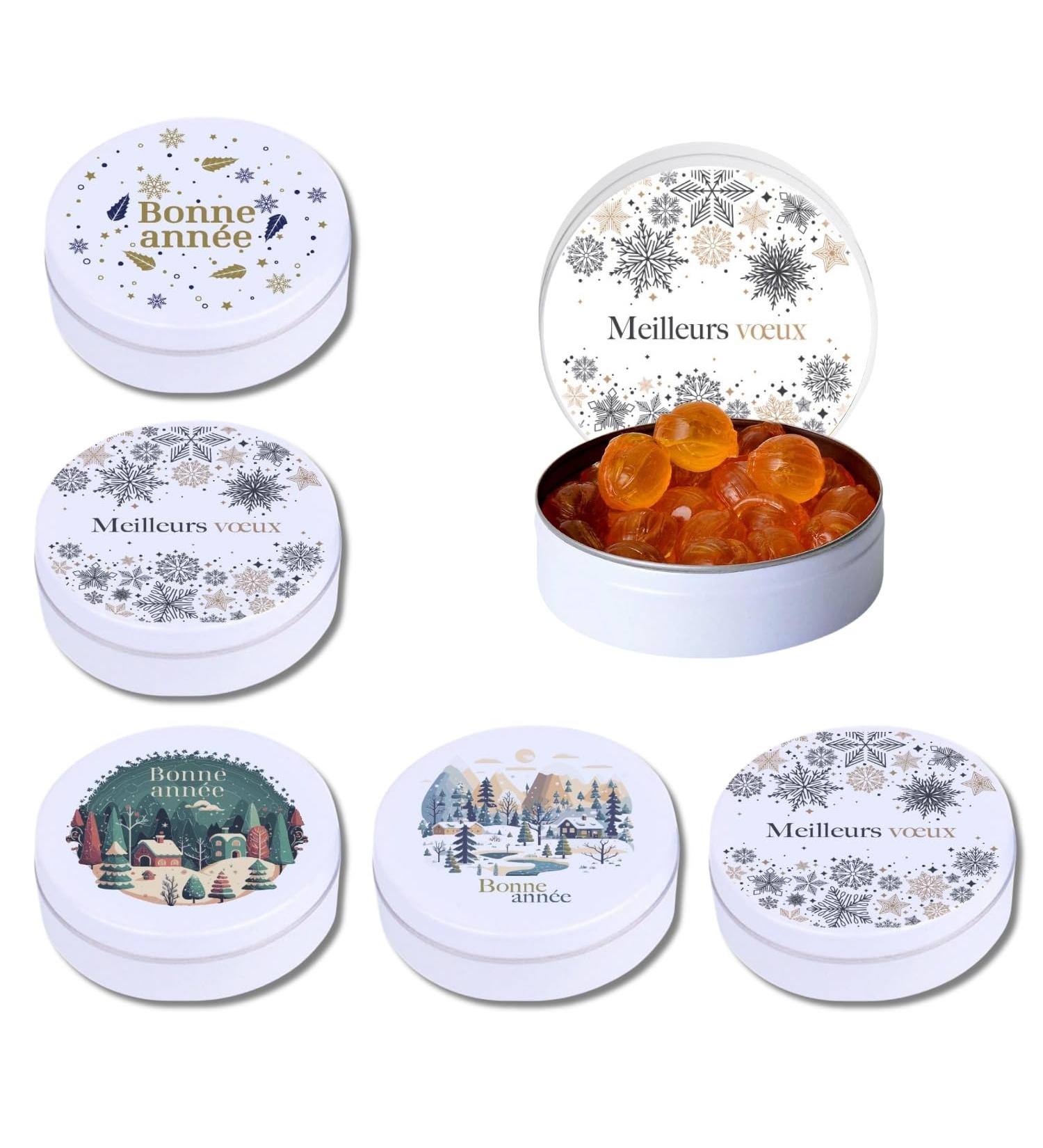 Set of 5 boxes of handmade sweets - honey & mint - special edition "Happy New Year" - gift for New Year's Day guests - 16g of sweets - Buy Online on GoSupps.com