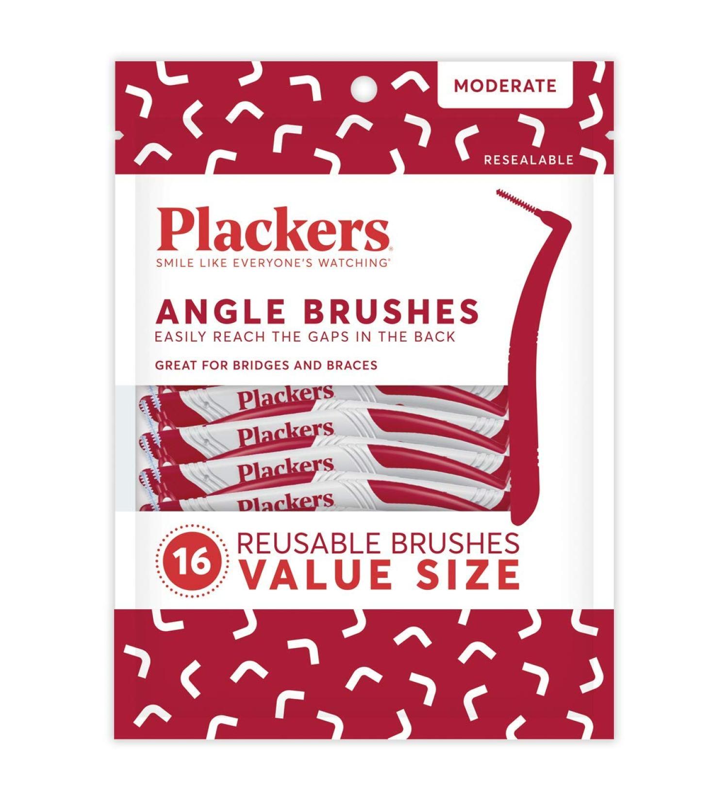 Plackers Angle Interdental Brushes Value Pack - 16 Pieces | Effective Oral Care Tool - Buy Online on GoSupps.com