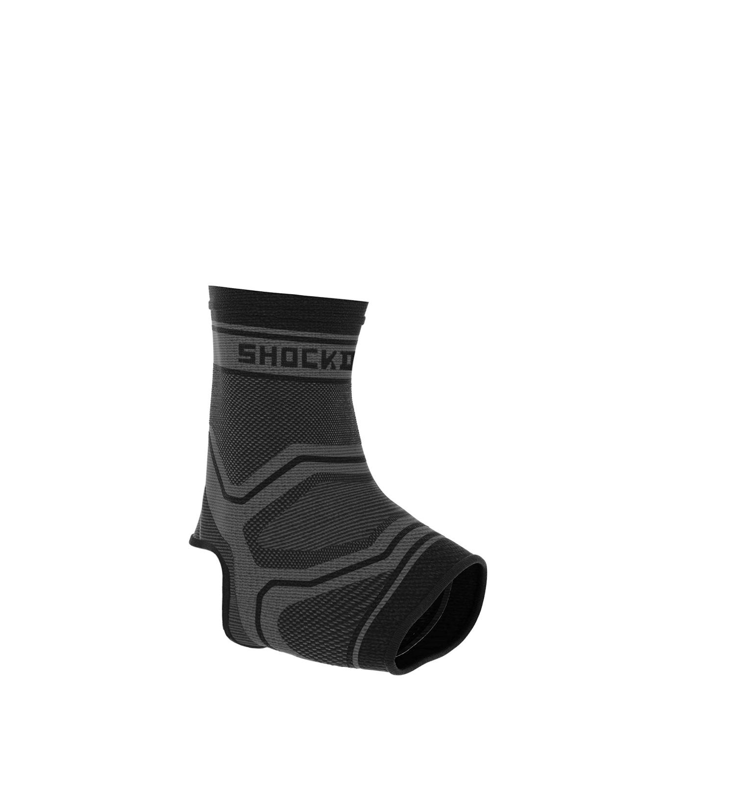 Shock Doctor Ankle Brace Compression Sleeve (1 Sleeve) - Medium Grey/Black | For Ankle/Foot Support, Arthritis, Tendonitis, Sprains & Recovery - Buy Online on GoSupps.com