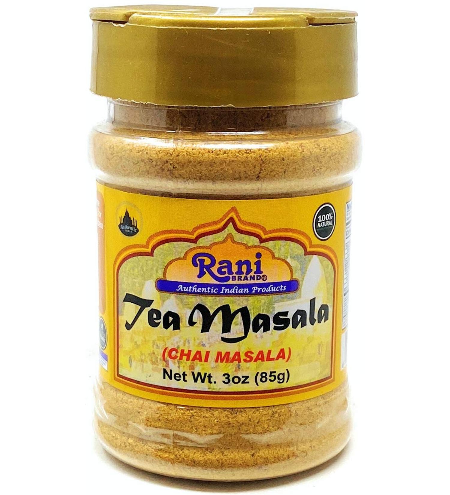 Rani Tea Masala Indian Spice Blend 3oz PET Jar - All Natural, Vegan, Gluten Friendly - Salt & Sugar Free, NON-GMO, No Colors - Indian Origin Tea Masala 3 Ounce - Buy Online on GoSupps.com