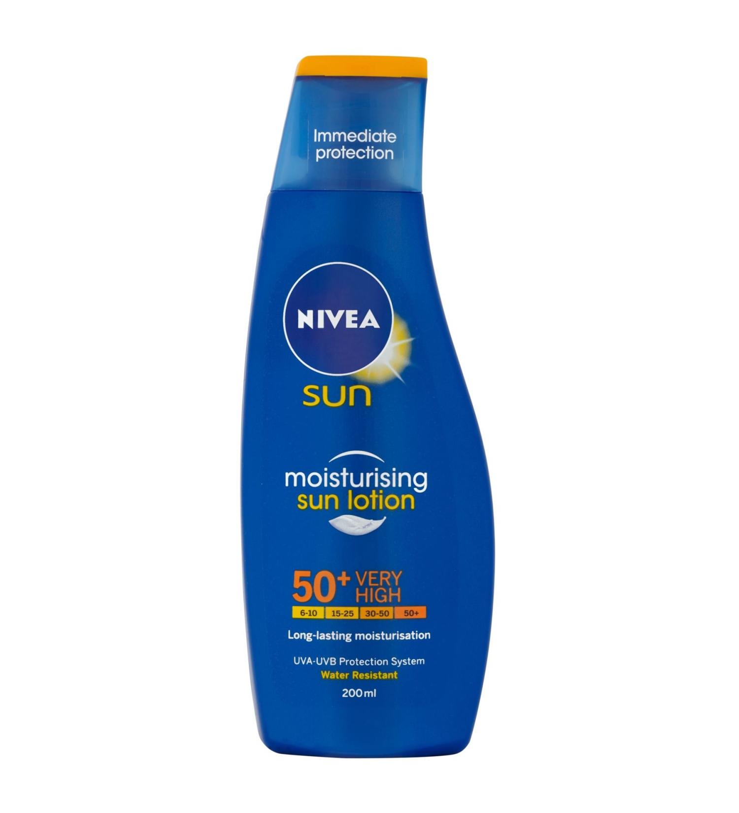 6 x NIVEA Sun® Moisturizing Sun Lotion 50 + Very High 200 ml
