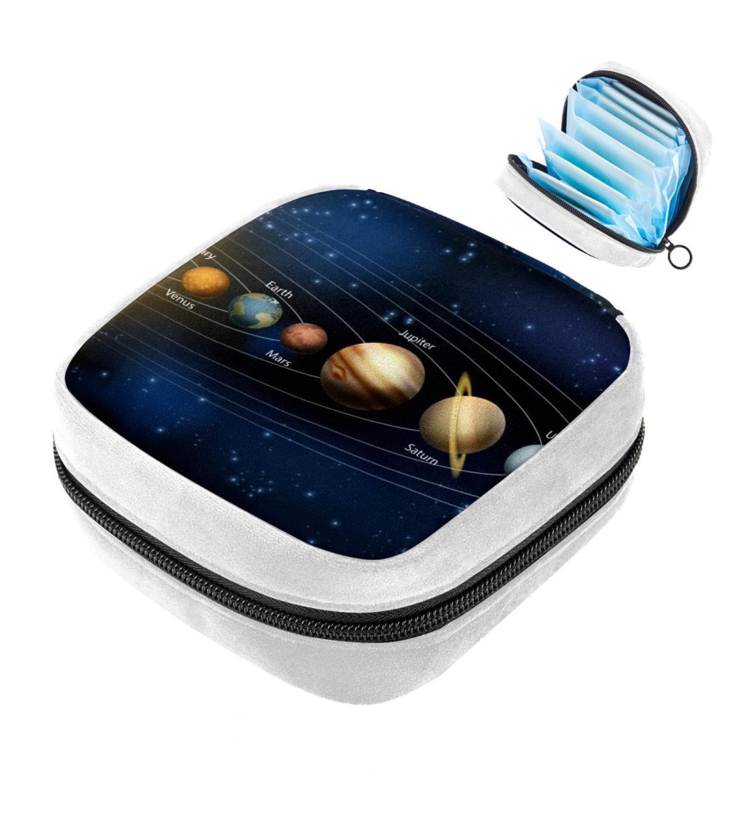 Sanitary Napkin Storage Bag - Solar System Planet Color5445 | GIAPB Period Tampon Makeup Pad Pouch - Buy Online on GoSupps.com