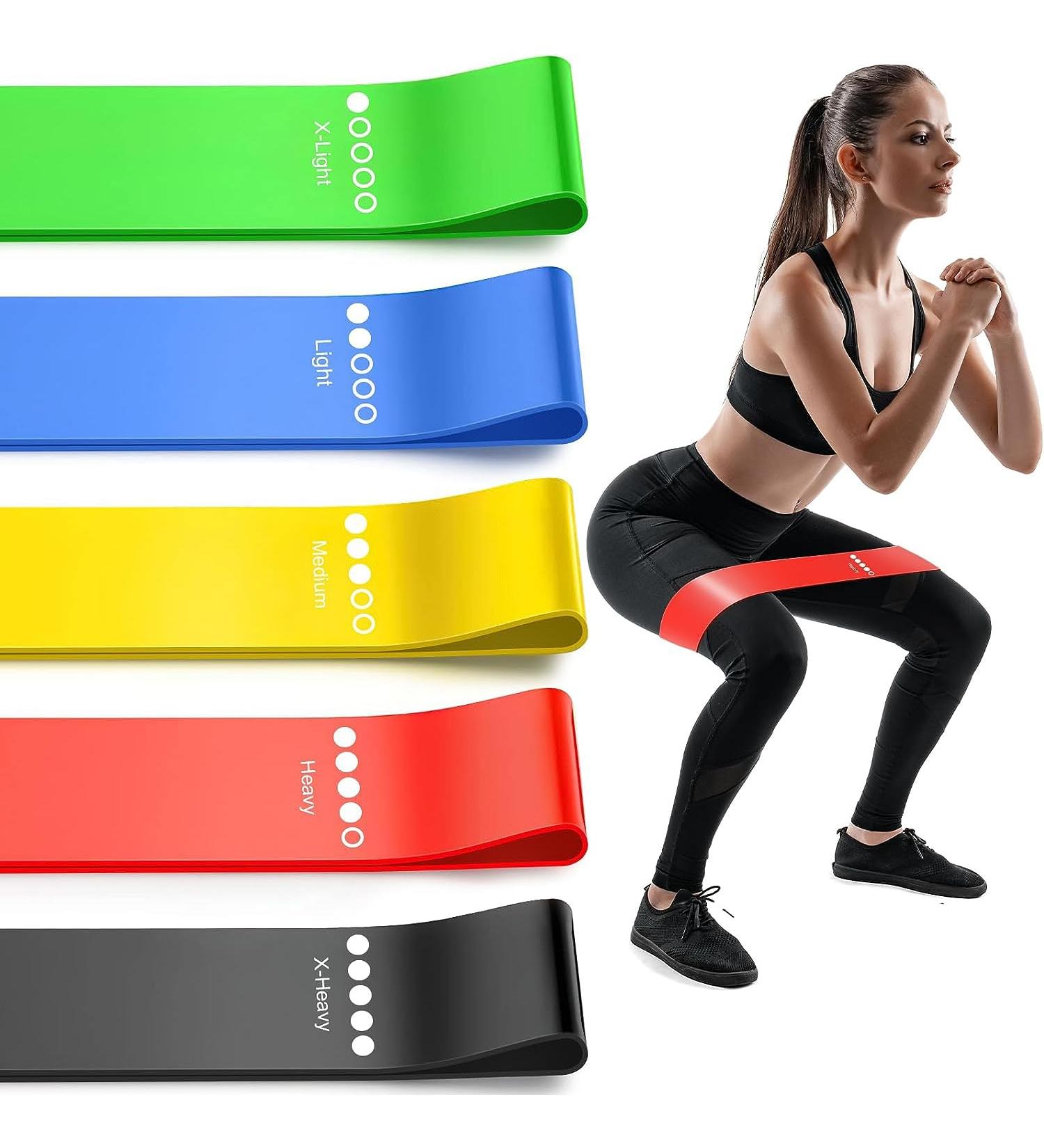 Resistance Bands for Exercise Exercise Bands with 5 Different Resistance Levels Elastic Exercise Bands for Training Resistance Workout Bands for Gym Fitness Yoga Mini Loop Tension Bands Black Red Yellow Blue Green Natural Rubber - Buy Online on GoSupps.com