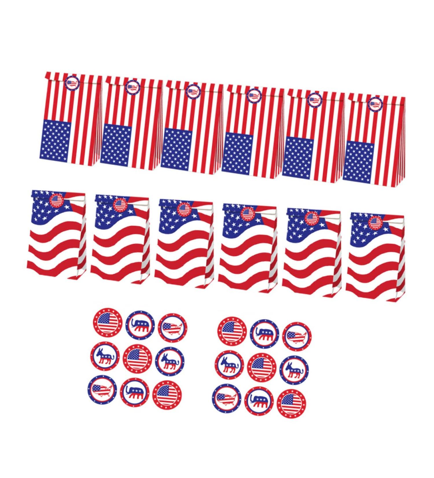 ifundom 12pcs Independence Day Paper Bag Independence Day Candy Bags Treat Bag Candy Packaging Bags Seal Gift Pouches 4th of July Candy Bags Gift Tag Sticker Memorial Shopping Bag Wedding - Buy Online on GoSupps.com