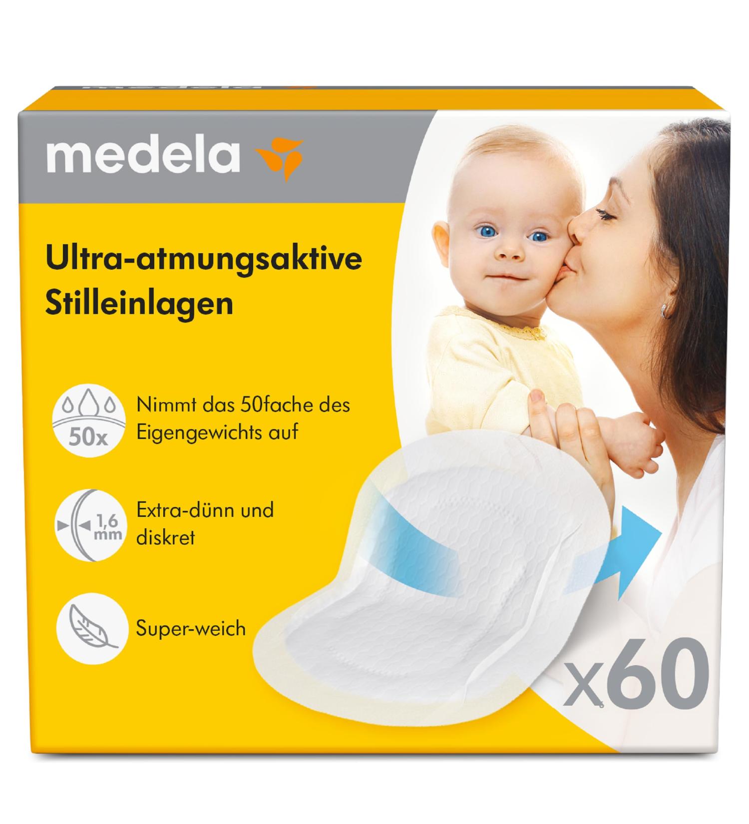 Medela Ultra-Breathable Nursing Pads - 60 Highly Absorbent Discreet & Comfortable Nursing Pads for International Shipping - Buy Online on GoSupps.com