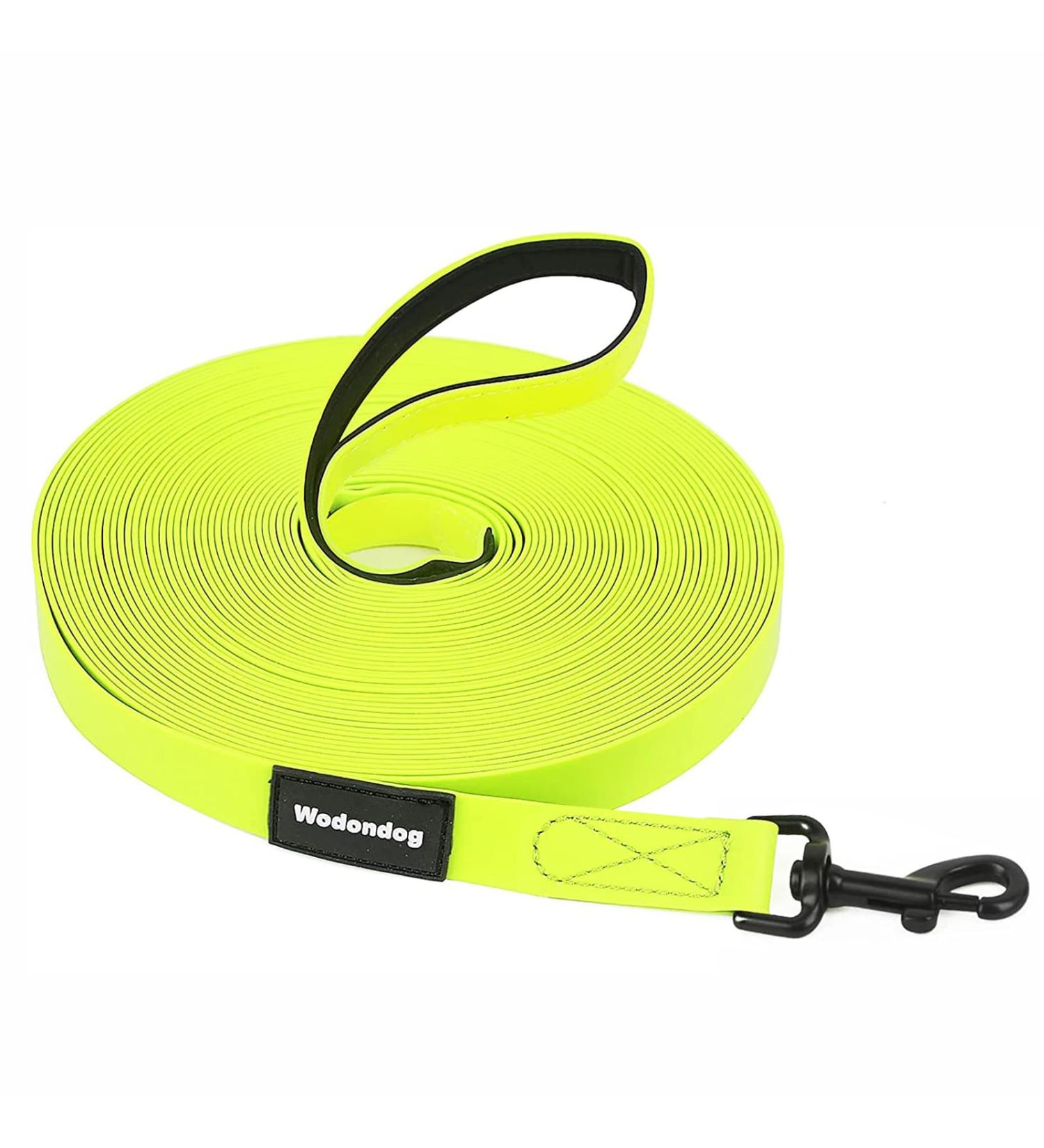 Waterproof Track Line Dog Leash 3m | Soft Grip Handle & Storage Bag | Durable Long Drag Line for Large Dogs - Yellow - Buy Online on GoSupps.com