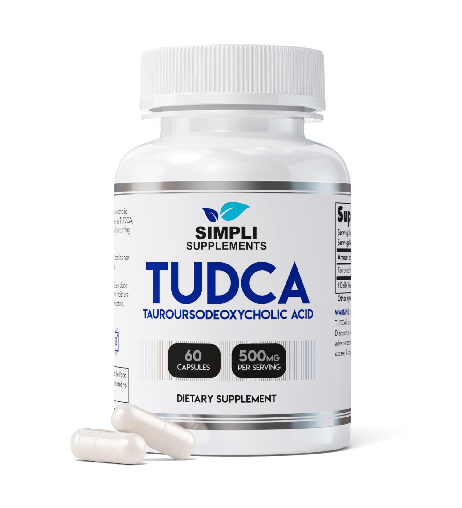 TUDCA 500mg per Serving | 60 Capsules (30 Day Supply) | Tauroursodeoxycholic Acid for Your Liver | Powerful Tudca Supplement - Buy Online on GoSupps.com