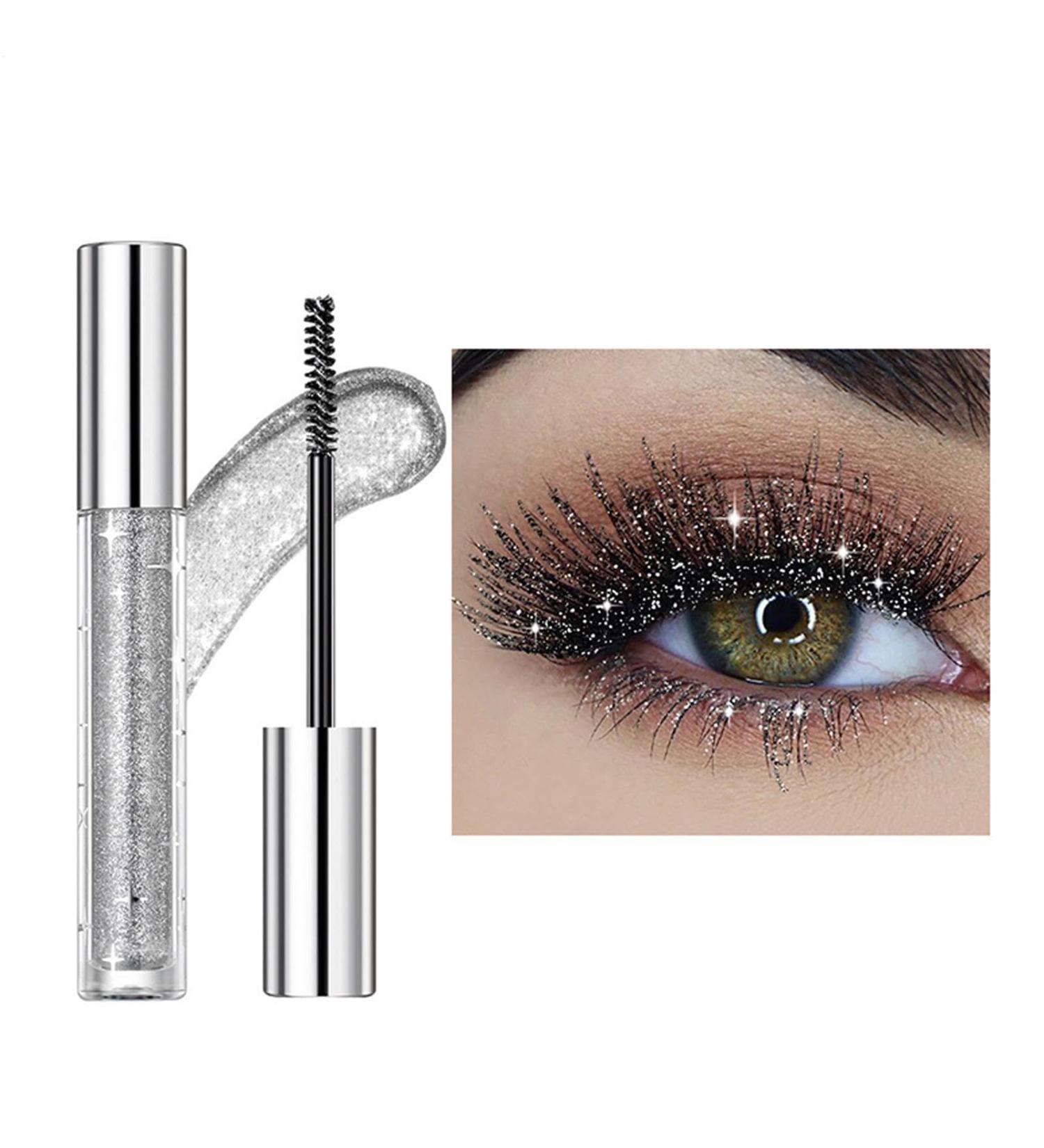 Mascara Paillet Mascara Paillet | Mascara volumateur et recourb anti-taches Maquillage pour les yeux scintillant longue dur e s chage rapide et pigment pour le maquillage de f te 1# - Buy Online on GoSupps.com
