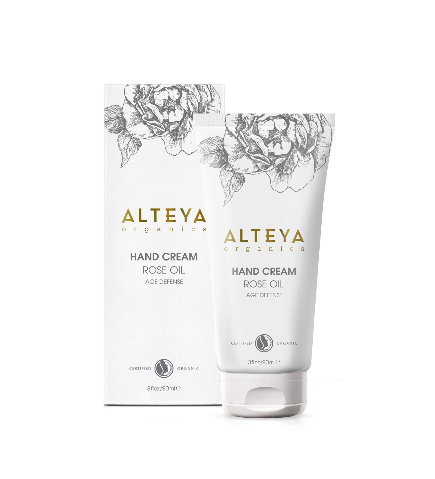 Alteya Organic Age Defense Hand Cream 90ml - NaTrue Certified Organic hand skin treatment cream based on Rose Oil (Rose Otto) nourishing hydrating and restorative - Buy Online on GoSupps.com