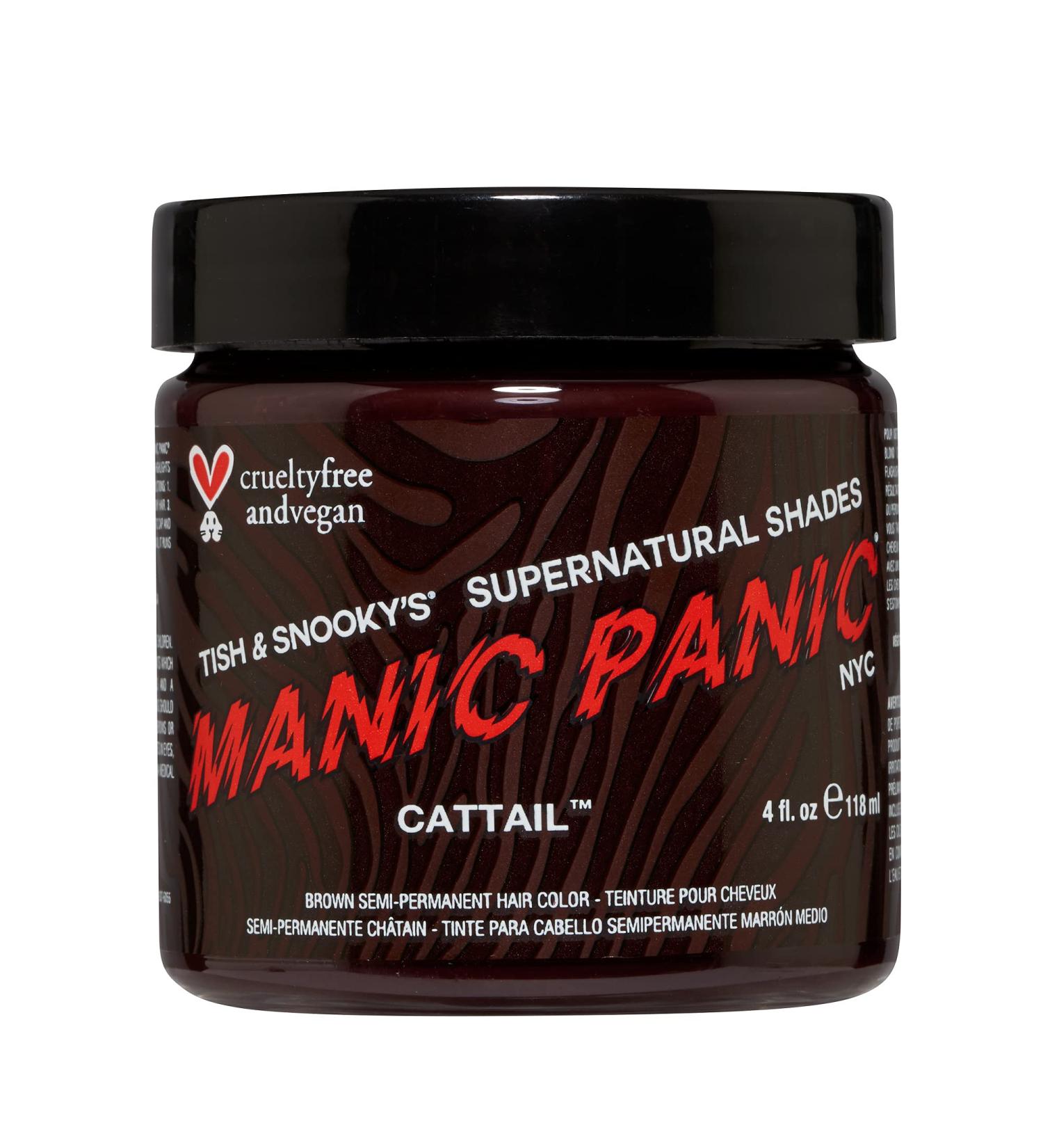 Manic Panic Cattail Medium Brown Hair Dye 4oz - Vegan Semi Permanent Chocolate Brown Hair Color - PPD & Ammonia Free - For Women and Men - Buy Online on GoSupps.com