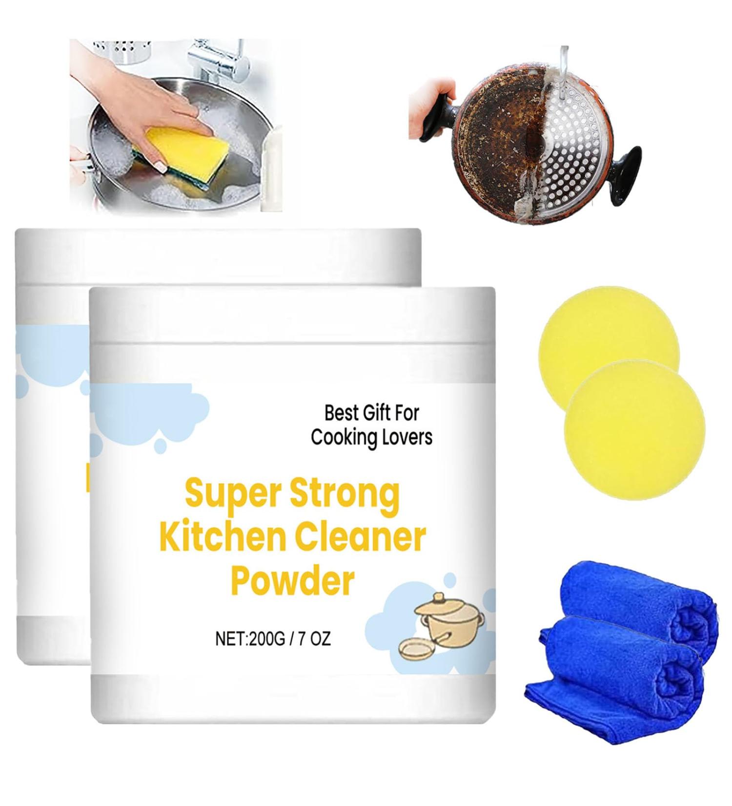 Super Strong Kitchen Cleaner Powder Household Multifunctional Stainless Steel Strong Cleaning Agent Powerful Kitchen All-Purpose Powder Cleaner Cleaning (2pcs) - Buy Online on GoSupps.com