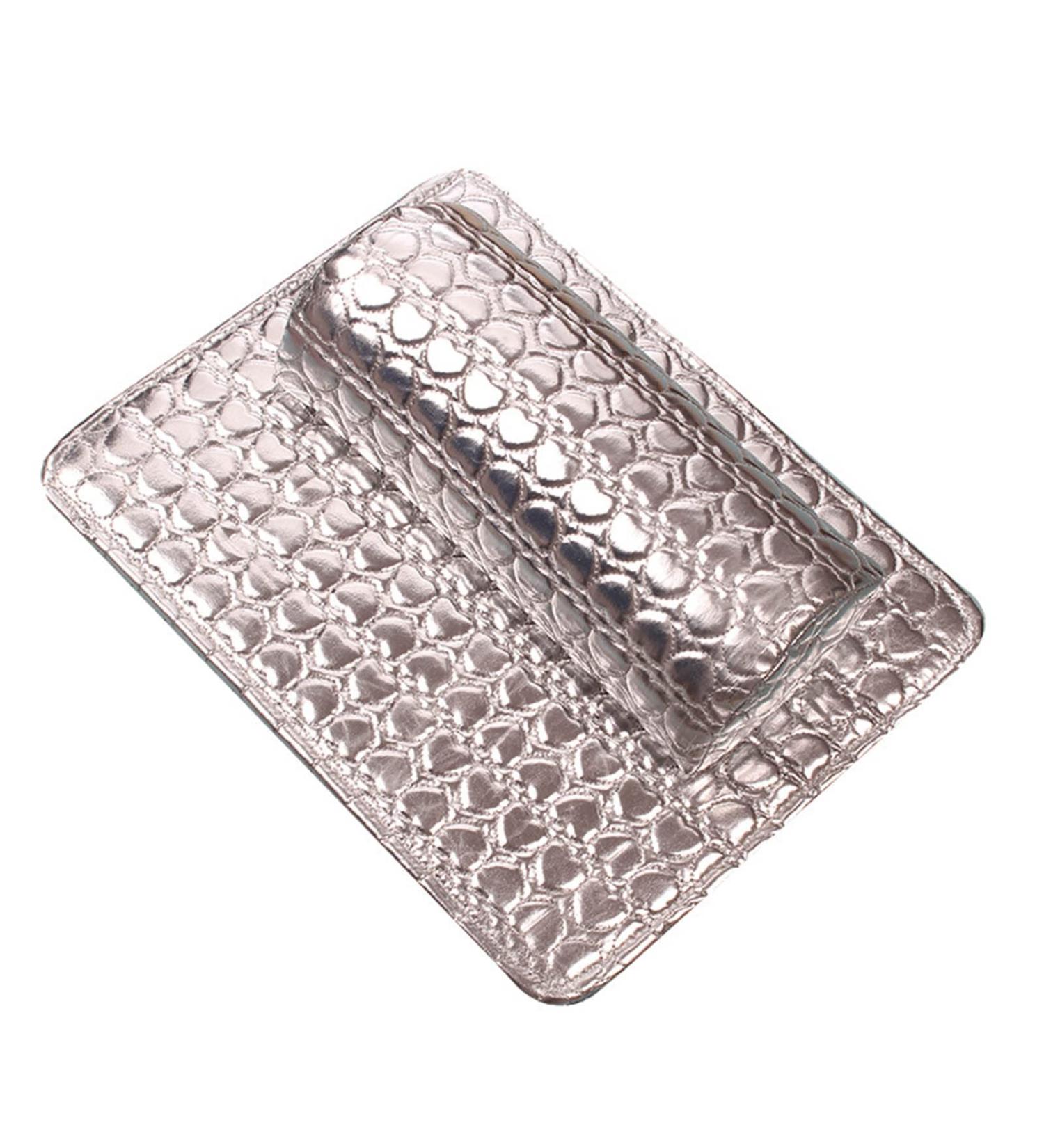 1 Set Nail Rest Pillow -Resistance Comfortable Manicure Art Wrist Support Holder Pad for Beauty Silver