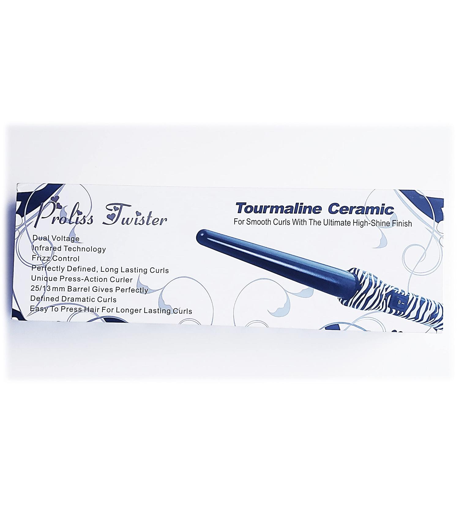 Twister Zebra Print 25mm Tourmaline Ceramic Curling Iron - Perfect Curls & Heat Protection Glove | International Shipping Available - Buy Online on GoSupps.com