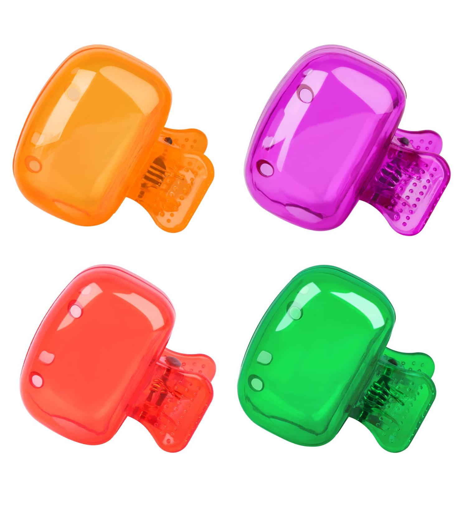 Eaezerav 4 Pack Toothbrush Covers - Portable Toothbrush Protector for Travel, Home, School - Red/Green/Orange/Purple - Buy Online on GoSupps.com