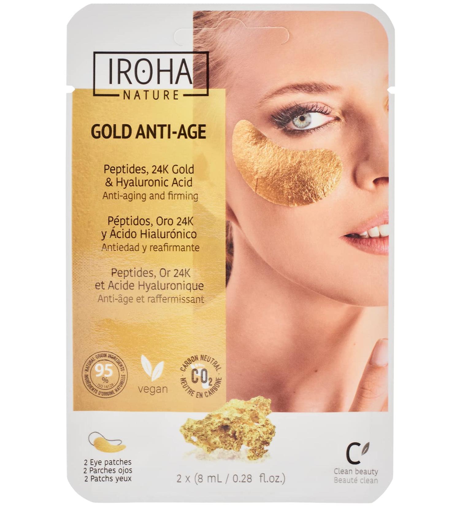 Iroha Divine Eye Pads with 24K Gold & Collagen - Extra Firmness 2 Pieces | International Shipping Available - Buy Online on GoSupps.com