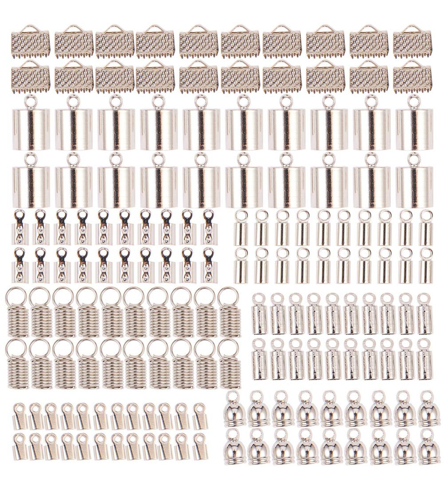 SUNNYCLUE 160pcs Glue Barrel Tube End Caps Crimp Cord Ends Connectors - Jewelry Making Supplies - Buy Online on GoSupps.com