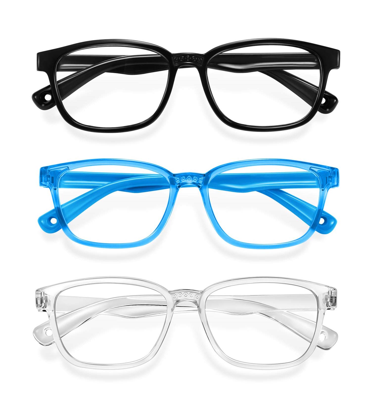 Kids Blue Light Glasses 3 Pack: Anti Glare, UV Protection for Boys & Girls 3-10 - Buy Online on GoSupps.com