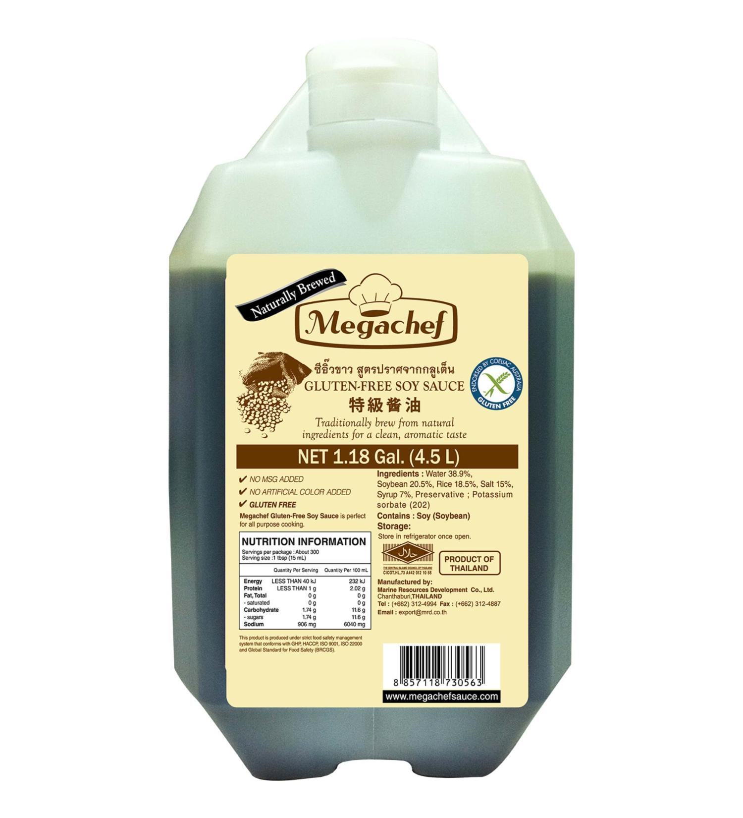 MEGACHEF Soy Sauce Gluten Free 4 5 l - Buy Online on GoSupps.com