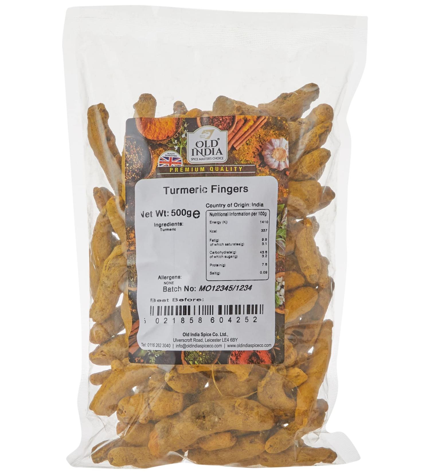 Old India Turmeric Fingers 500g - Premium Quality Spice (Pack of 1) - Buy Online on GoSupps.com