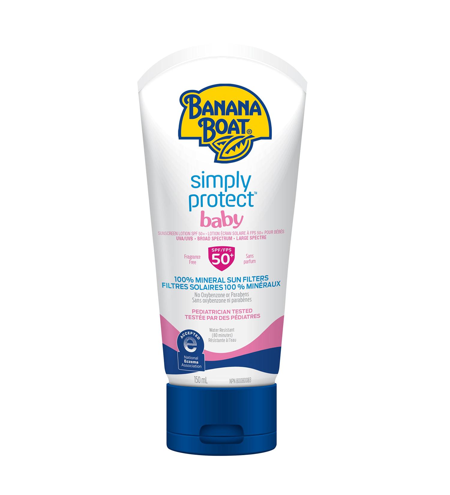 Banana Boat Simply Protect Baby Sunscreen Lotion SPF 50+ - Buy Online on GoSupps.com