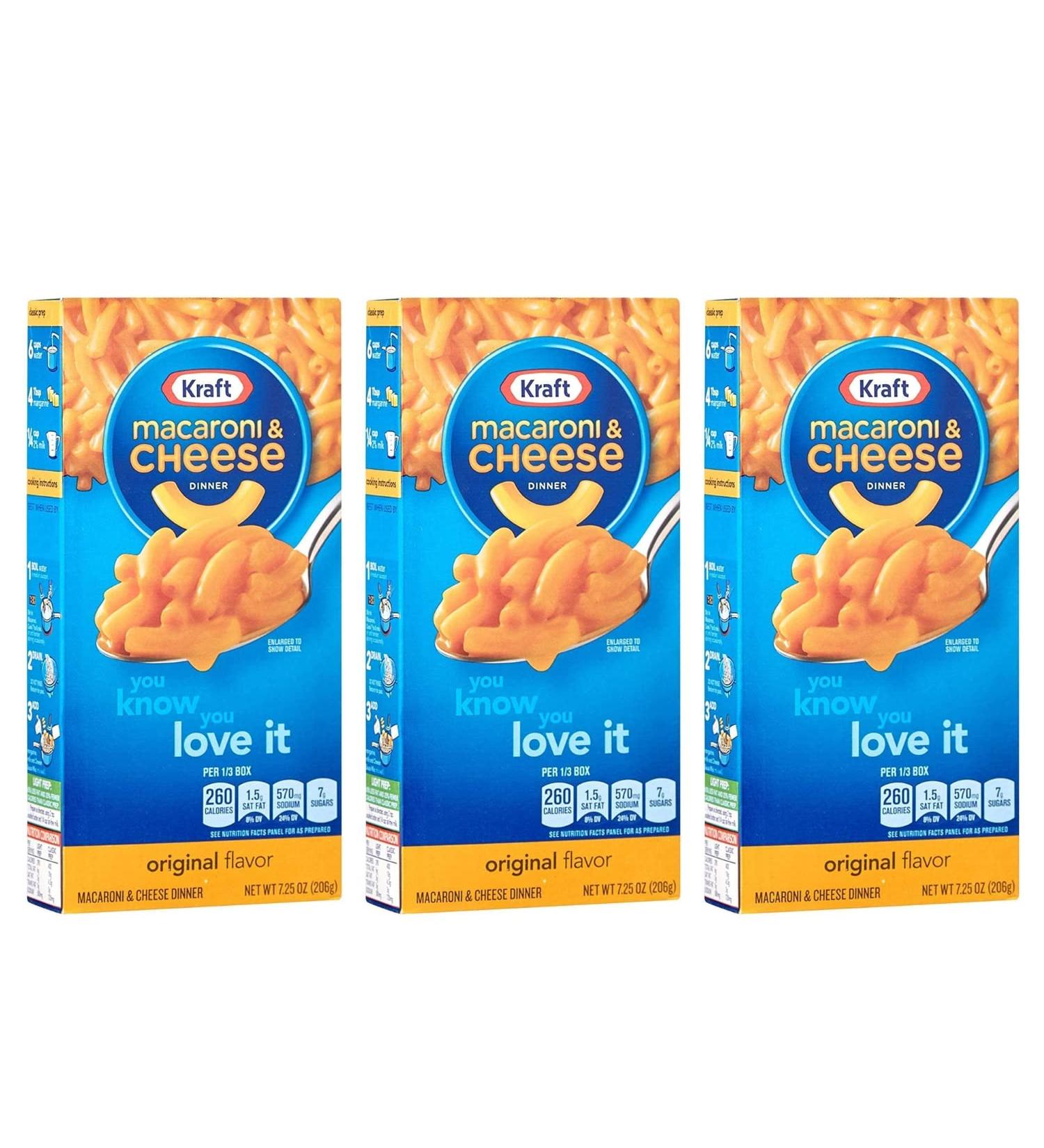 Giftoluxe Kraft Original Macaroni & Cheese 3-Pack 206grams Each | Mac and Cheese Instant Food | American Food (3 pack) - Buy Online on GoSupps.com