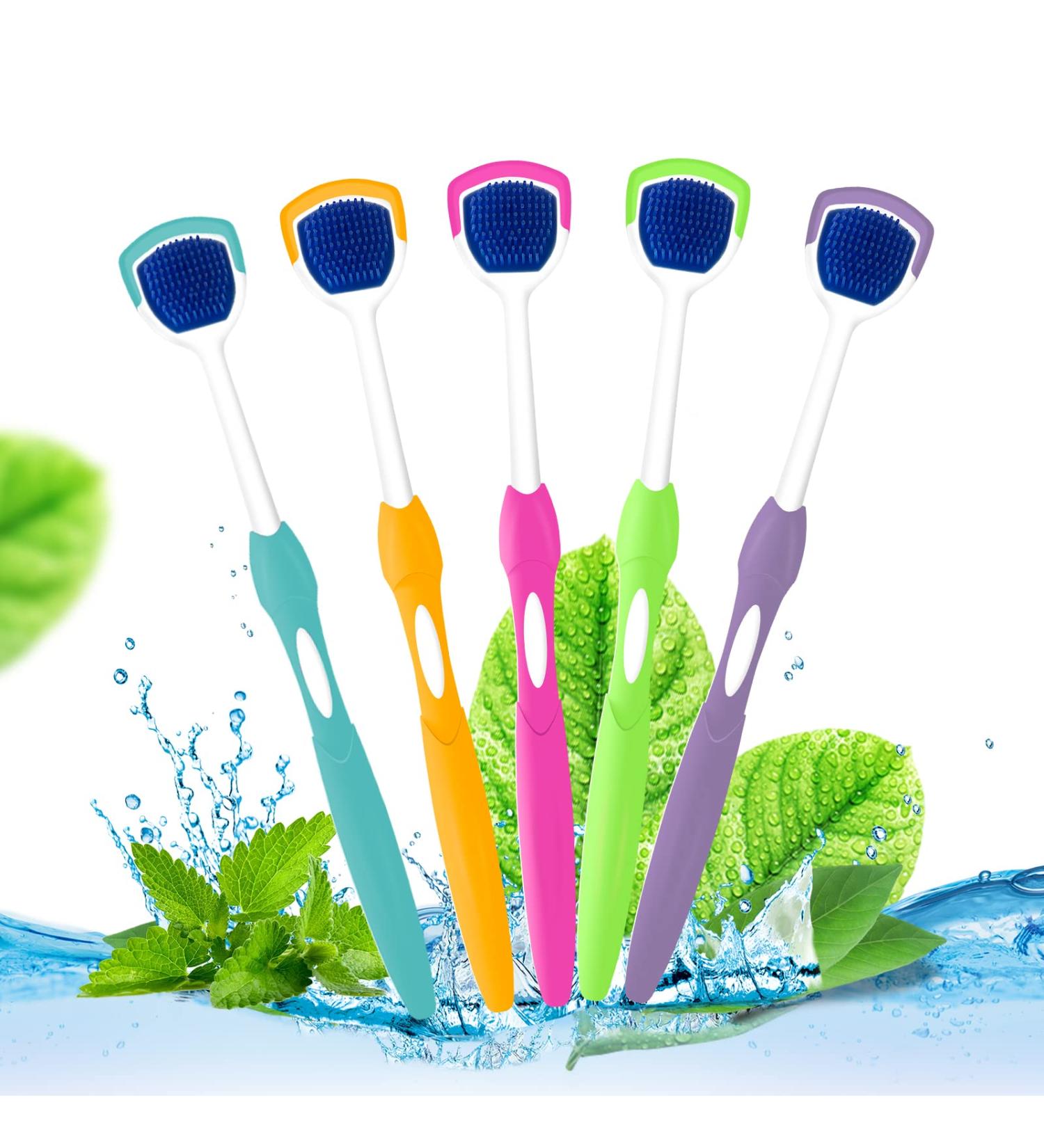 Adult Tongue Scraper Cleaner Set - Fresh Breath Tongue Scraping (3 Pack, Random Color) - Buy Online on GoSupps.com