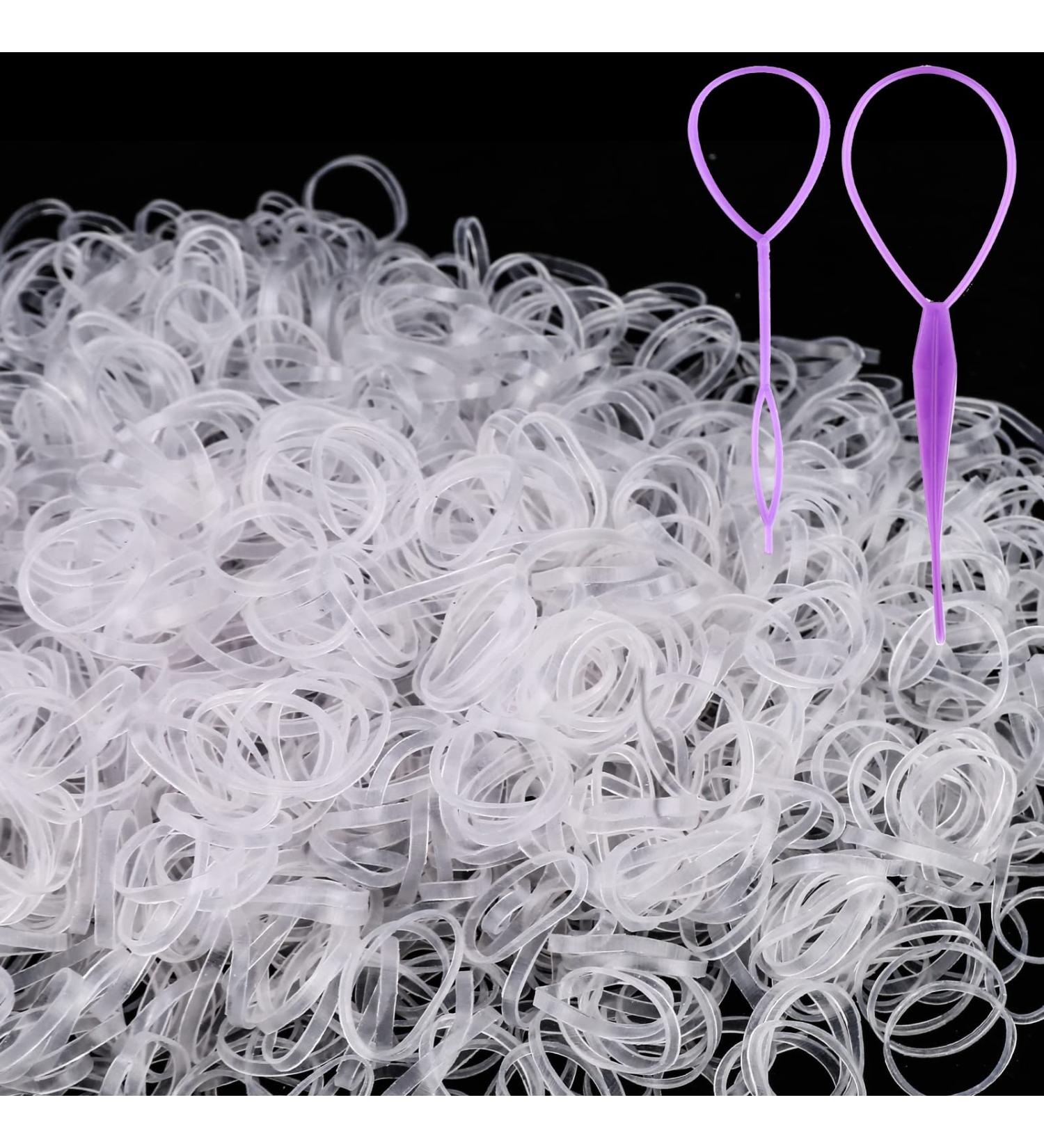 2000 PCS Mini Rubber Bands for Hair | Clear Elastic Hair Ties for Kids & Toddlers | YLYL Topsy Tail Tools Included - Buy Online on GoSupps.com