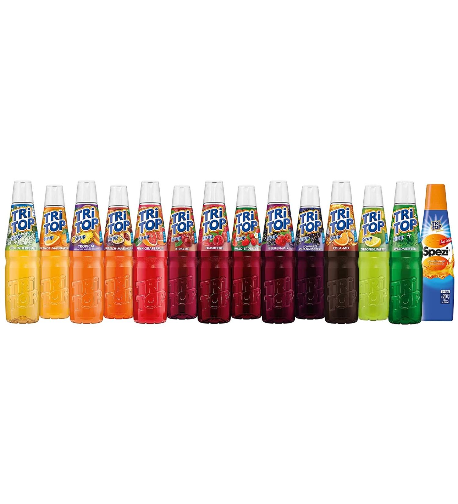 Tri Top Syrup Try Me - Special Colaorange | 14 Flavors in Trial Set | Fruity Syrup for Colorful Beverages | 600 ml | 14 Pack - Buy Online on GoSupps.com