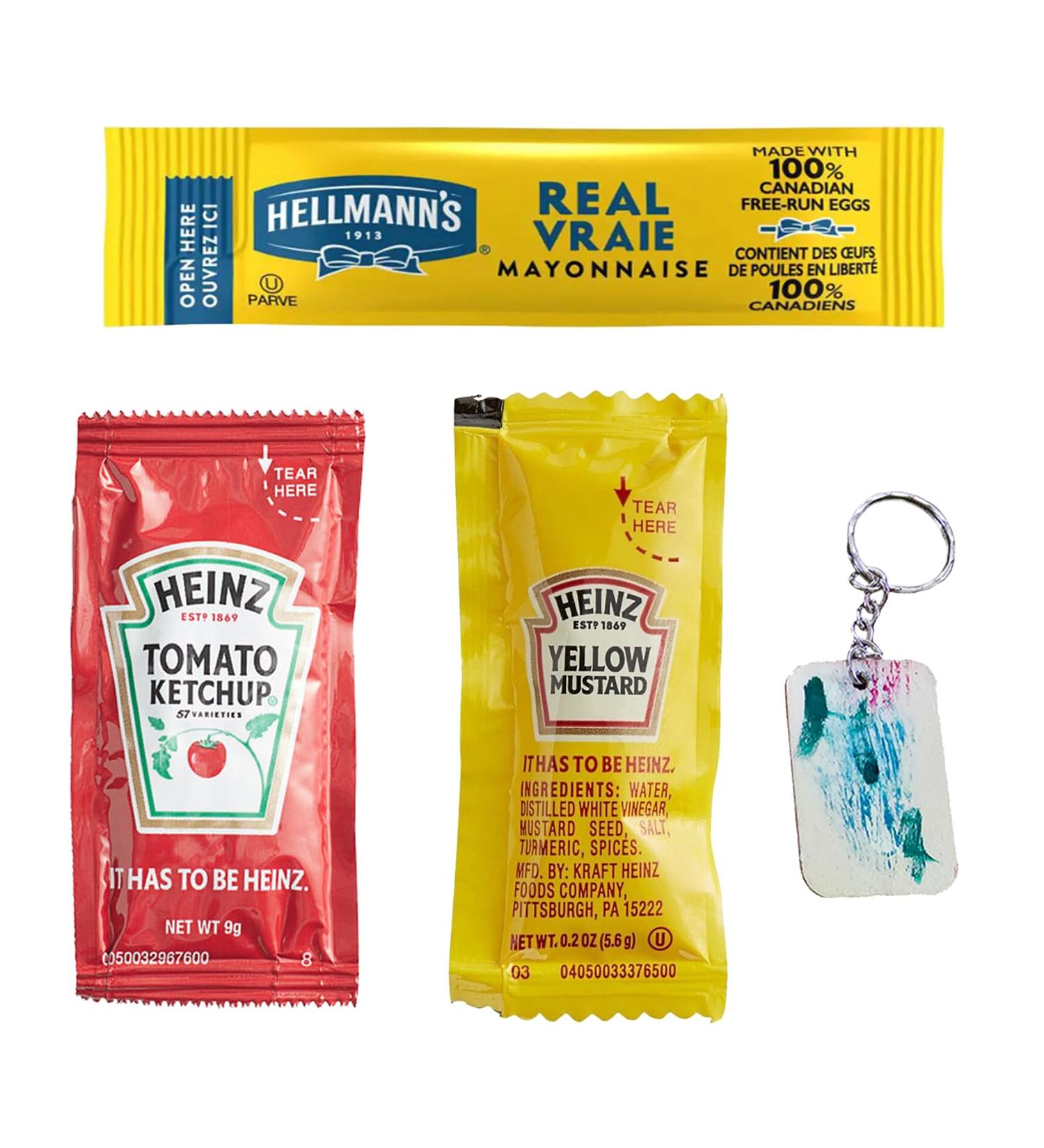 Ketchup Mustard & Mayo Packets (25 of each) (75 Total) Ultimate Condiment Bundle - Ensemble Ultime de Condiments : Sachets de Ketchup Moutarde & Mayonnaise Heinz + a one of a kind Abstract keychain by PaLiSoL CREATiONS! - Mayonnaise - Buy Online on GoSupps.com