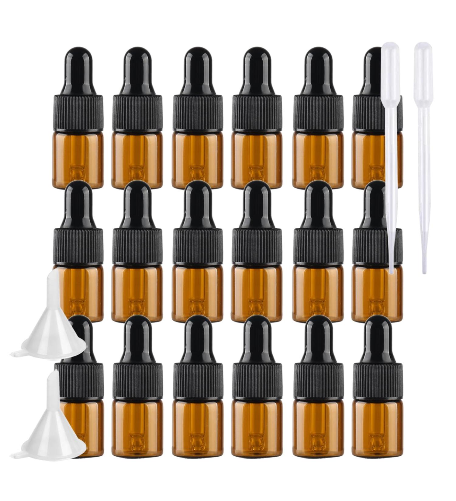 BPZXL 20pcs 2ml Brown Glass Pipette Bottles - Amber Essential Oil Sample Drip Bottles for Aromatherapy - Buy Online on GoSupps.com