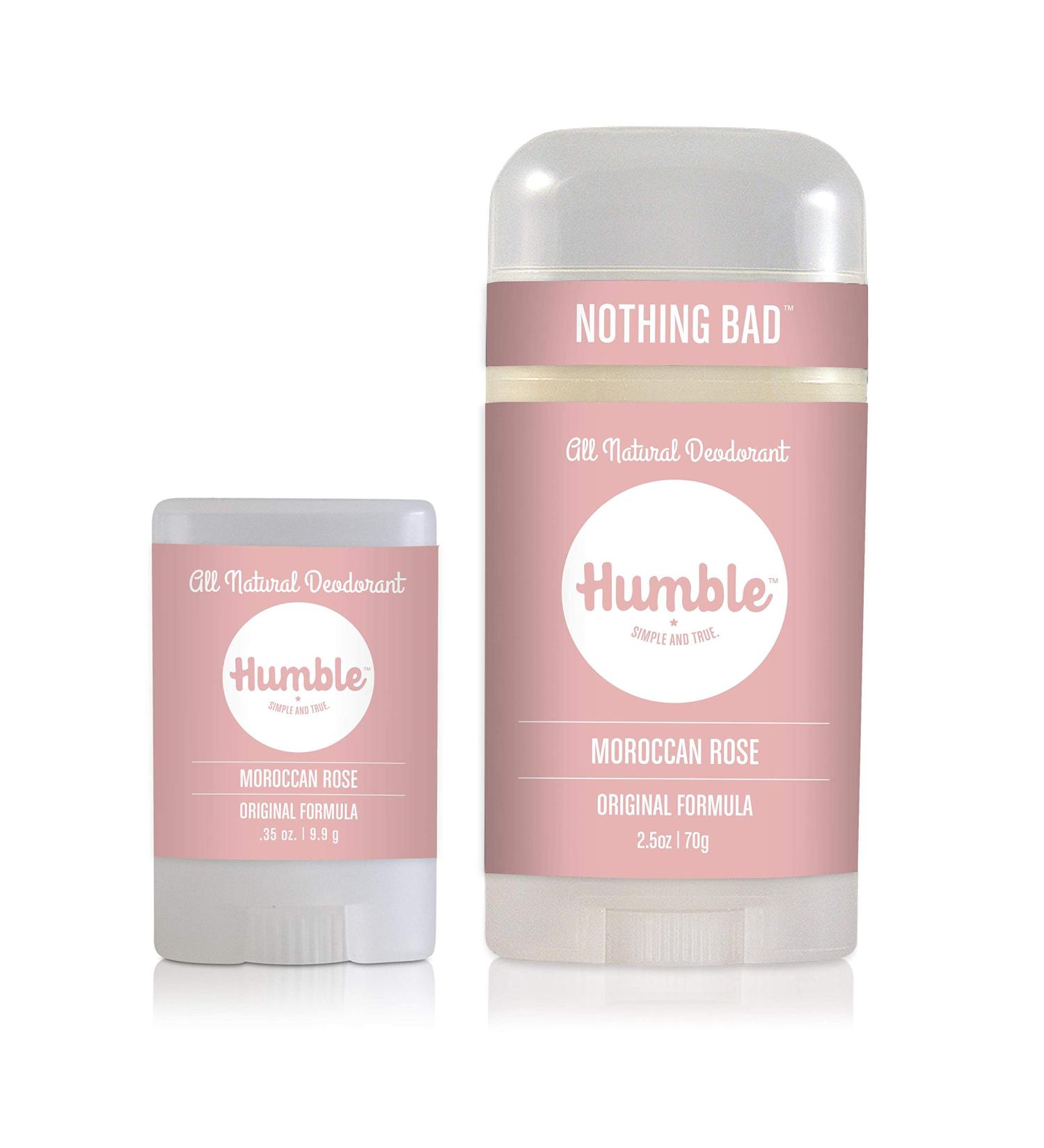 Humble Brands All Natural Deodorant - Moroccan Rose Full & Travel Size - Buy Online on GoSupps.com