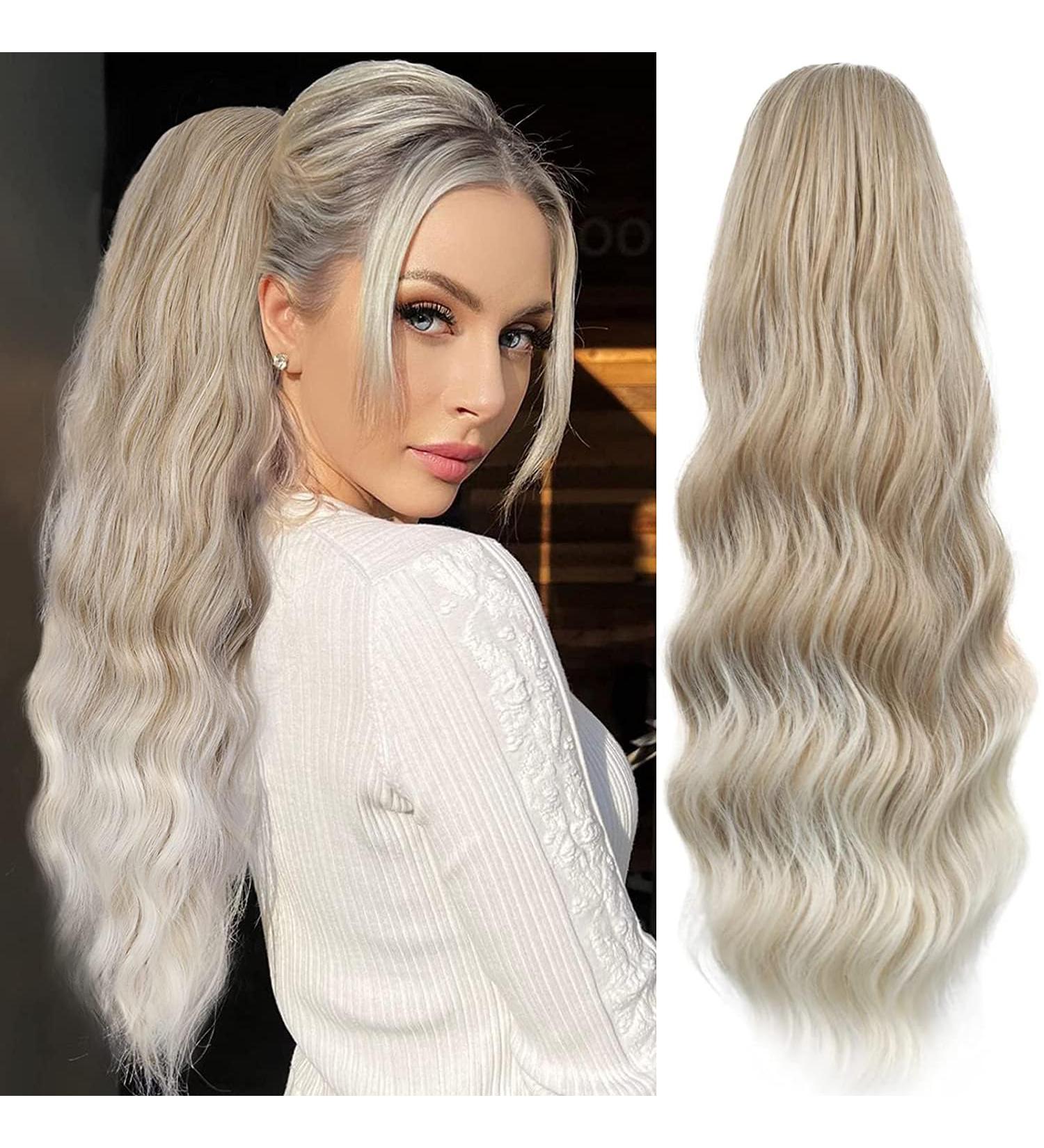 YEESHEDO Brown Long Wavy Drawstring Ponytail Hair Extension - 26 Inches (Blonde to Platinum) - Buy Online on GoSupps.com