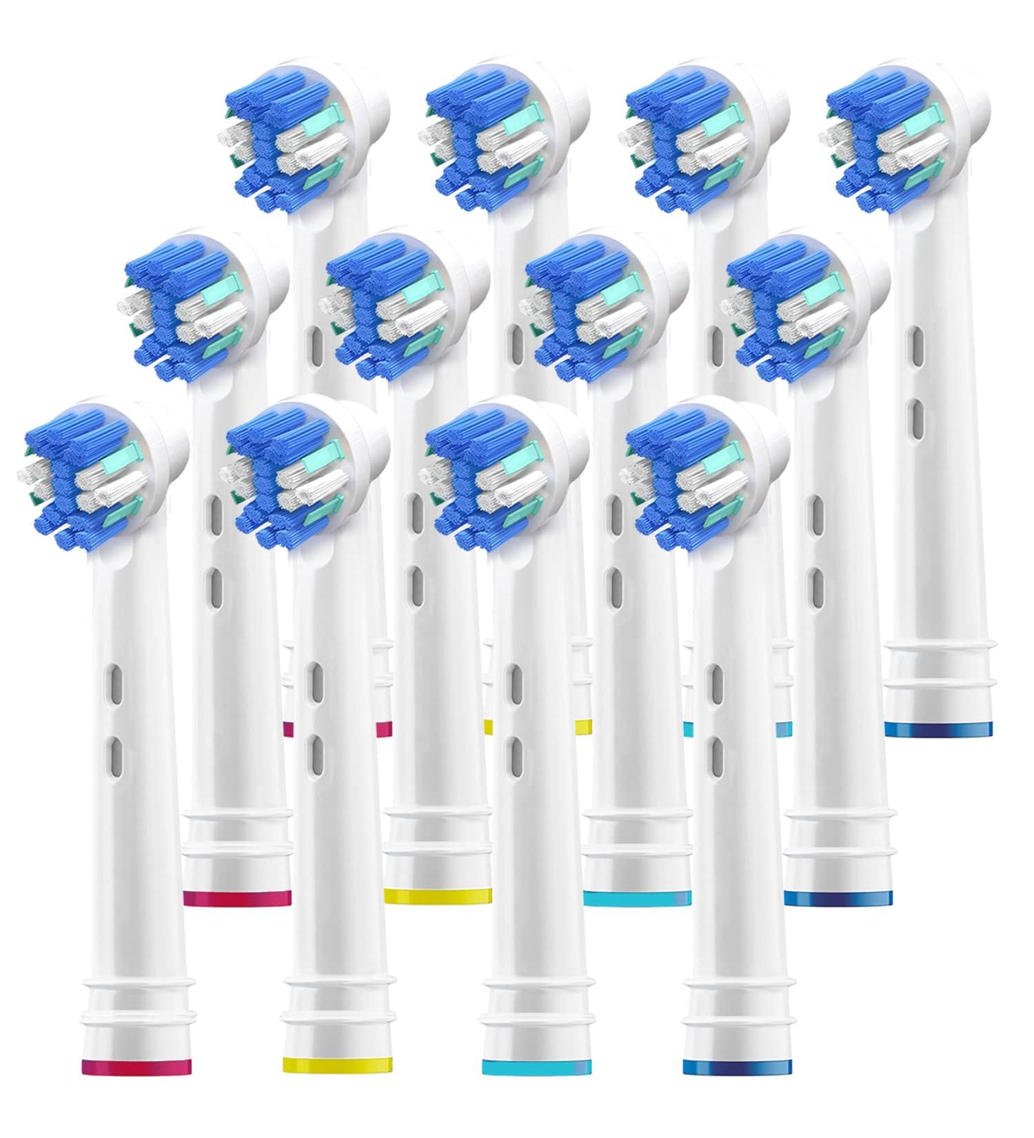 Oral B Compatible Flossing Toothbrush Replacement Brush Heads - Pack of 12, Fits Oral-B 7000, Pro 1000, Action - 4 Count (Pack of 3) - Buy Online on GoSupps.com