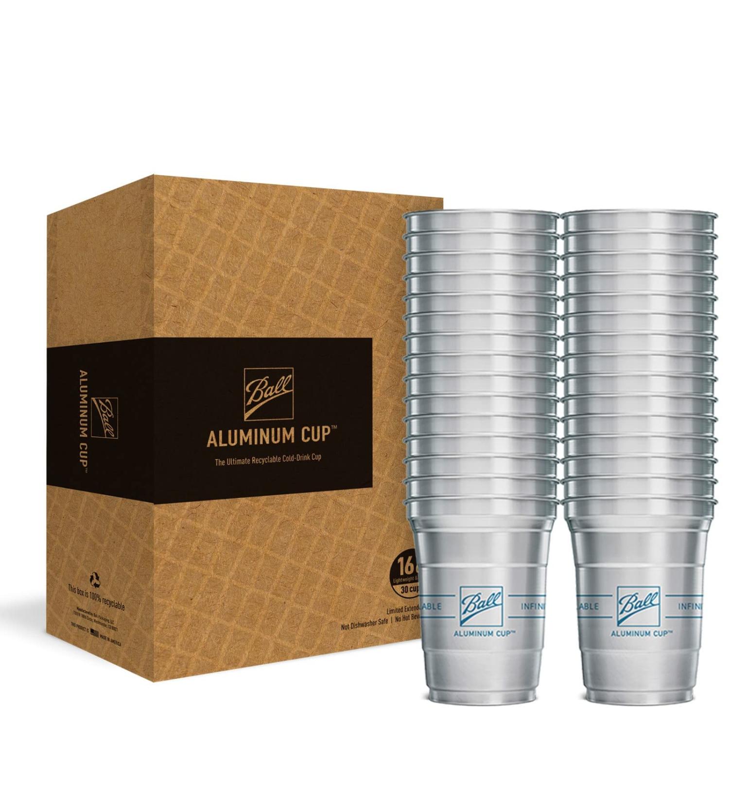 Ball Aluminum Cup 16 oz. Recyclable Party Cups - 30 Pack with Ball Logo - Buy Online on GoSupps.com