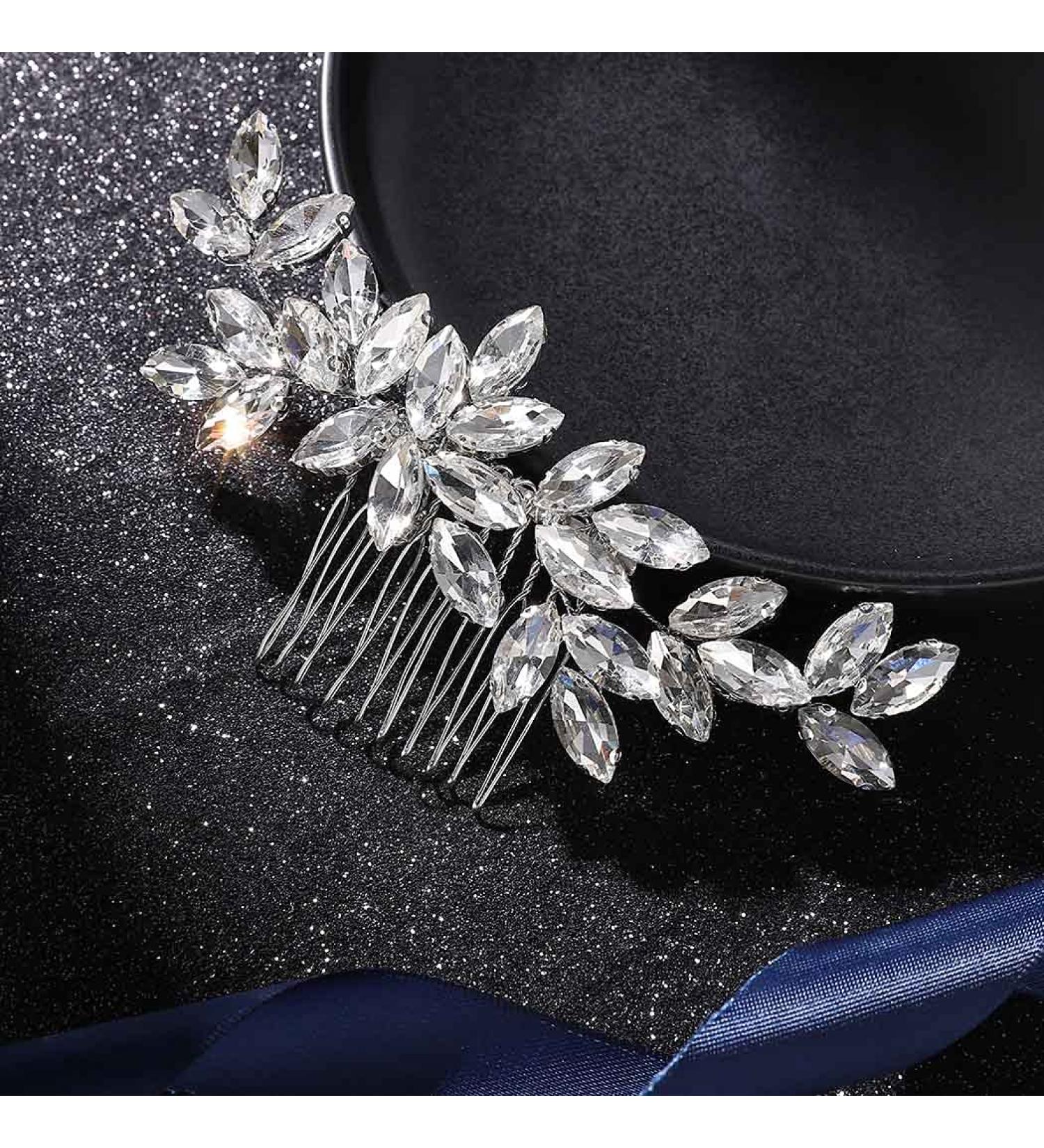 Latious Crystal Bride Wedding Hair Comb - Silver Rhinestone Bridal Hair Clip - Buy Online on GoSupps.com