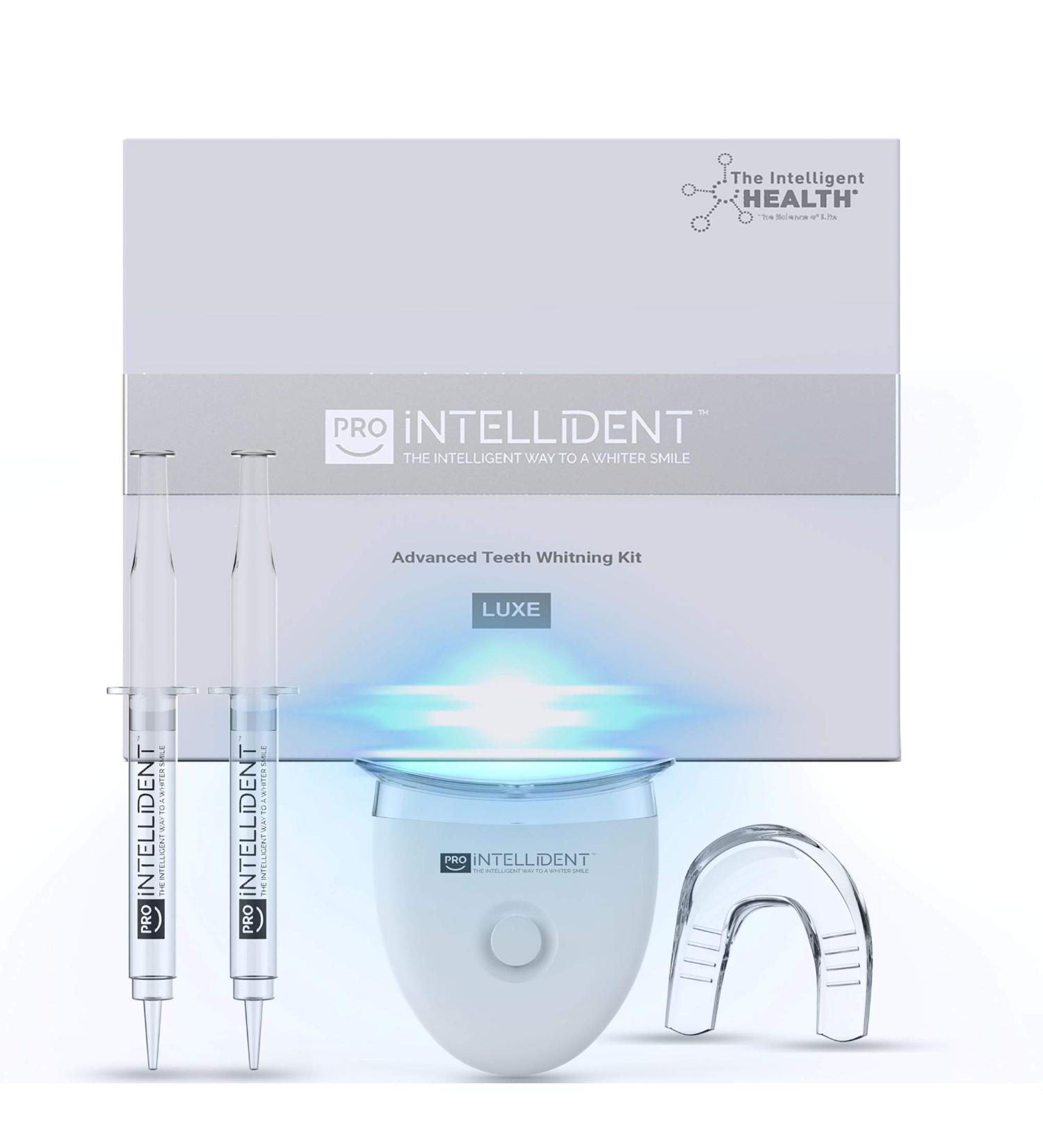 Intellident Teeth Whitening Kit with LED Light - Pro Gel for Longer Lasting Results - Stain Remover - Ideal for Sensitive Teeth - Buy Online on GoSupps.com
