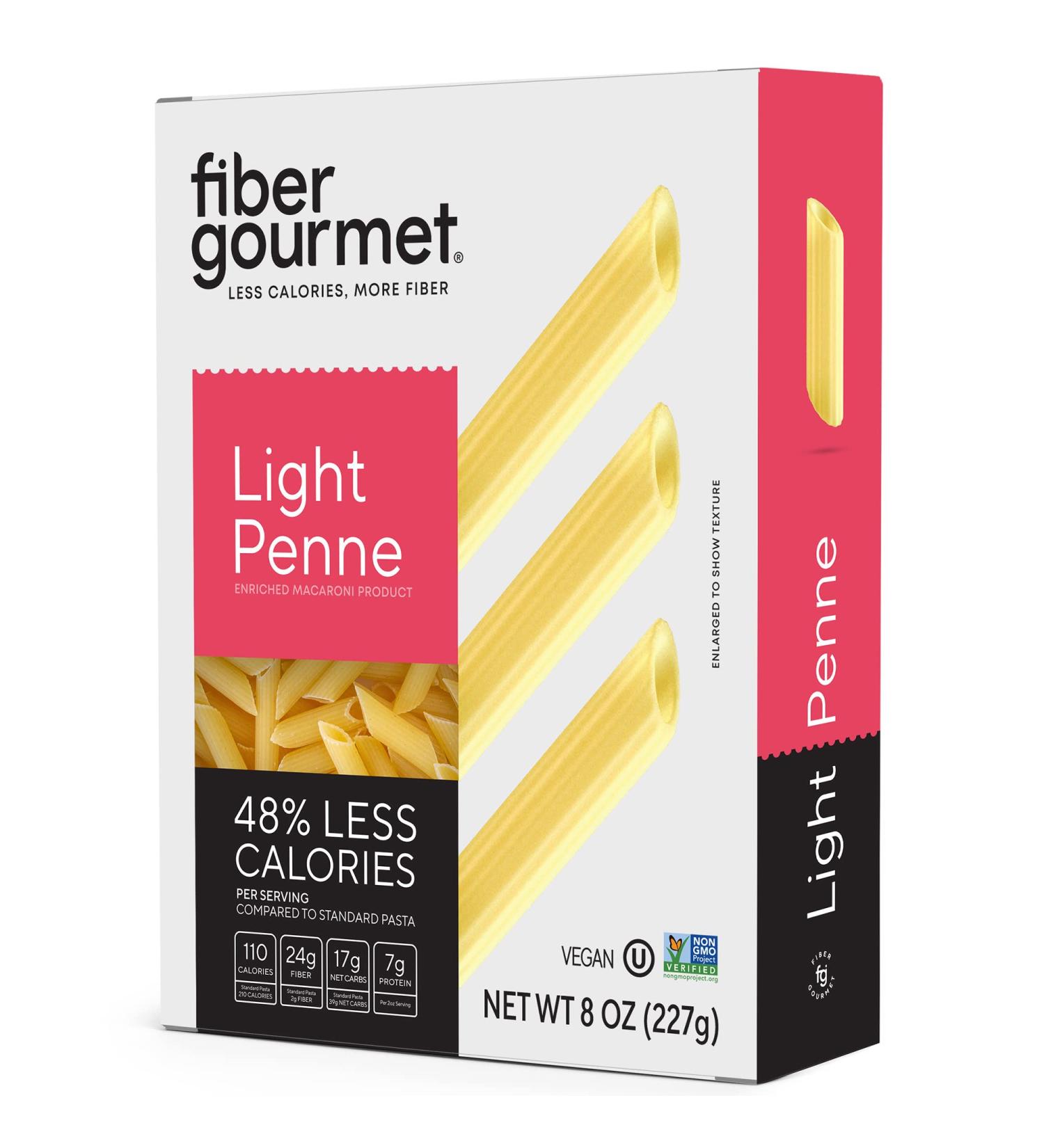 High-Fiber Gourmet Light Penne Pasta - Low Calorie, Healthy, Vegan, and Non-GMO - Made in USA - 8 oz (Pack of 6) - Buy Online on GoSupps.com