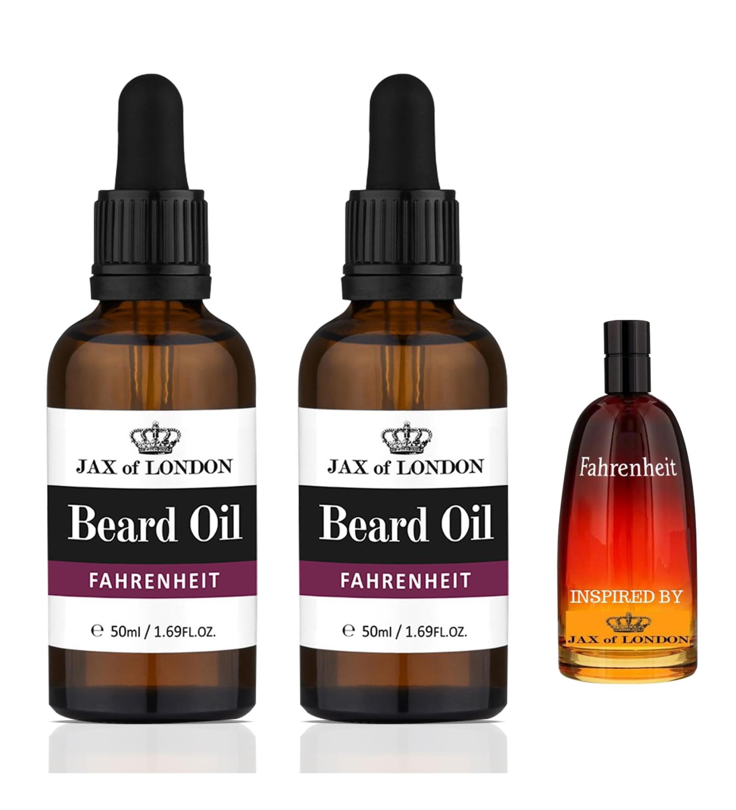 Jax of London Fahrenheit Inspired Beard Oil 100ml Bundle Pack. Beard Conditioning & Growth Oil with Vitamin E Luxury Scented Men s Cologne Fragrance Fahrenheit 50 ml (Pack of 2) - Buy Online on GoSupps.com