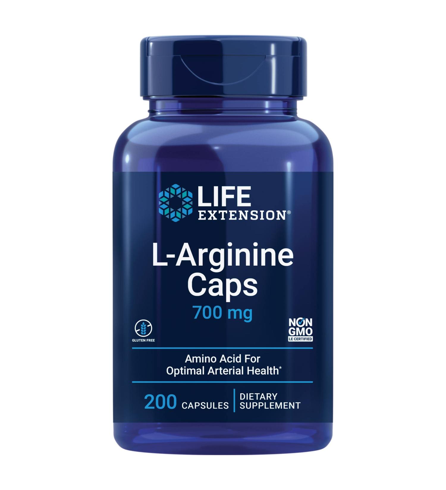 Life Extension L-Arginine Caps 700 mg - 200 Capsules for Enhanced Performance - Buy Online on GoSupps.com