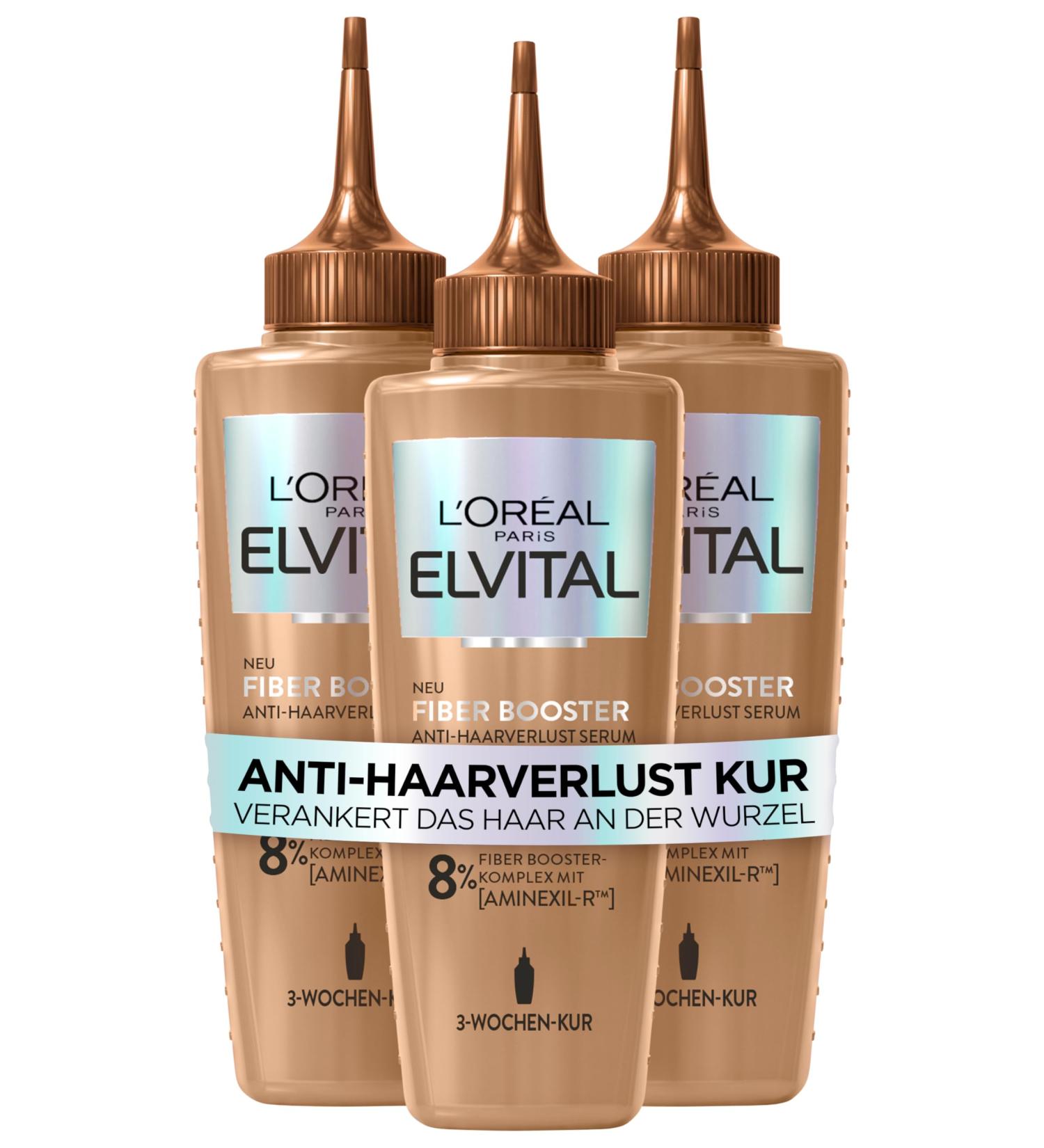L'Oreal Paris L'Or al Paris Elvital Fiber Booster Unisex Anti-Hair Loss Serum 3 x 102 ml