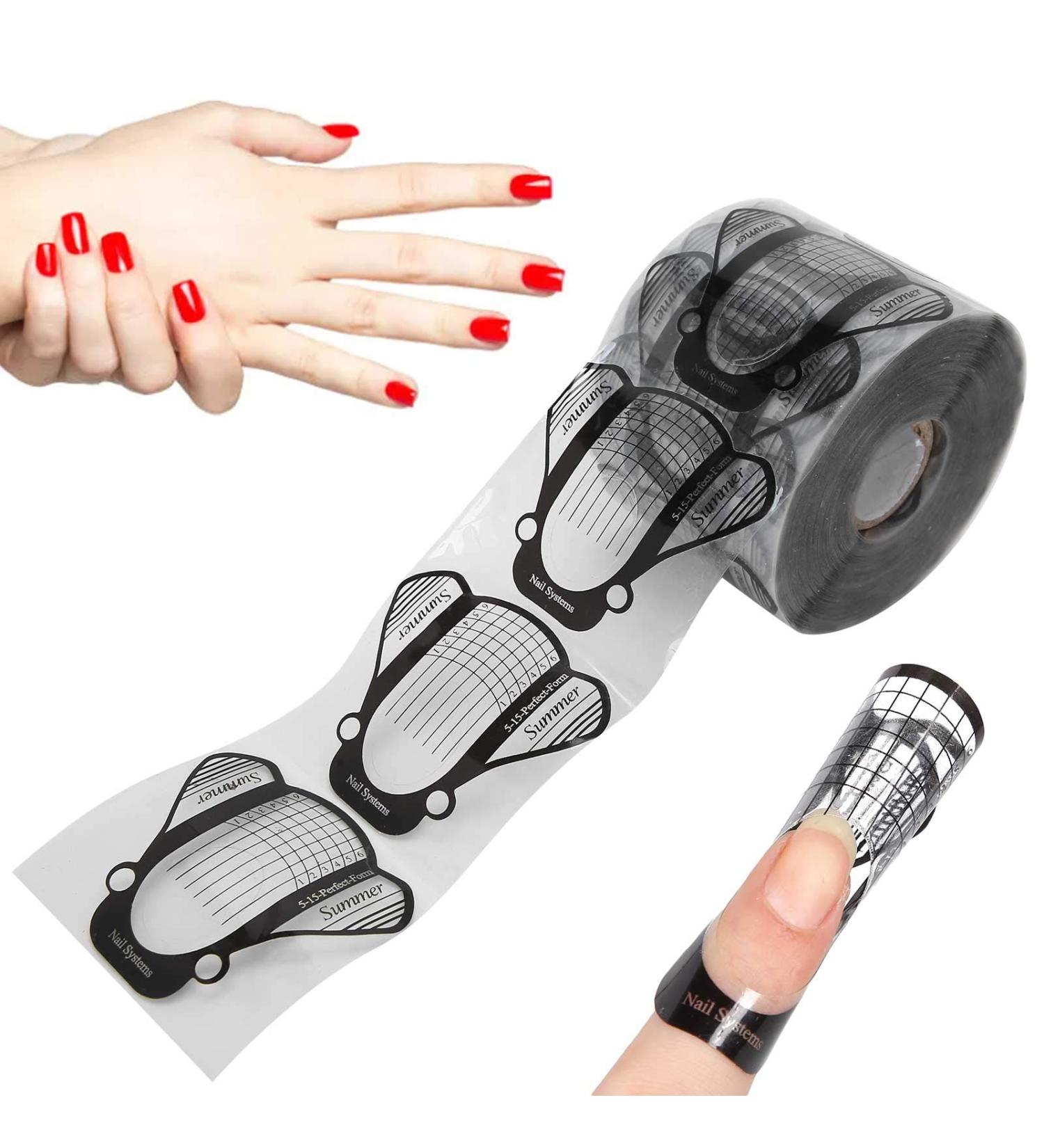 500PC Self-Adhesive Nail Extension Stickers | PVC Nail Art Forms & Decoration Guides | Nail Accessories for Perfect Nail Extensions - Buy Online on GoSupps.com