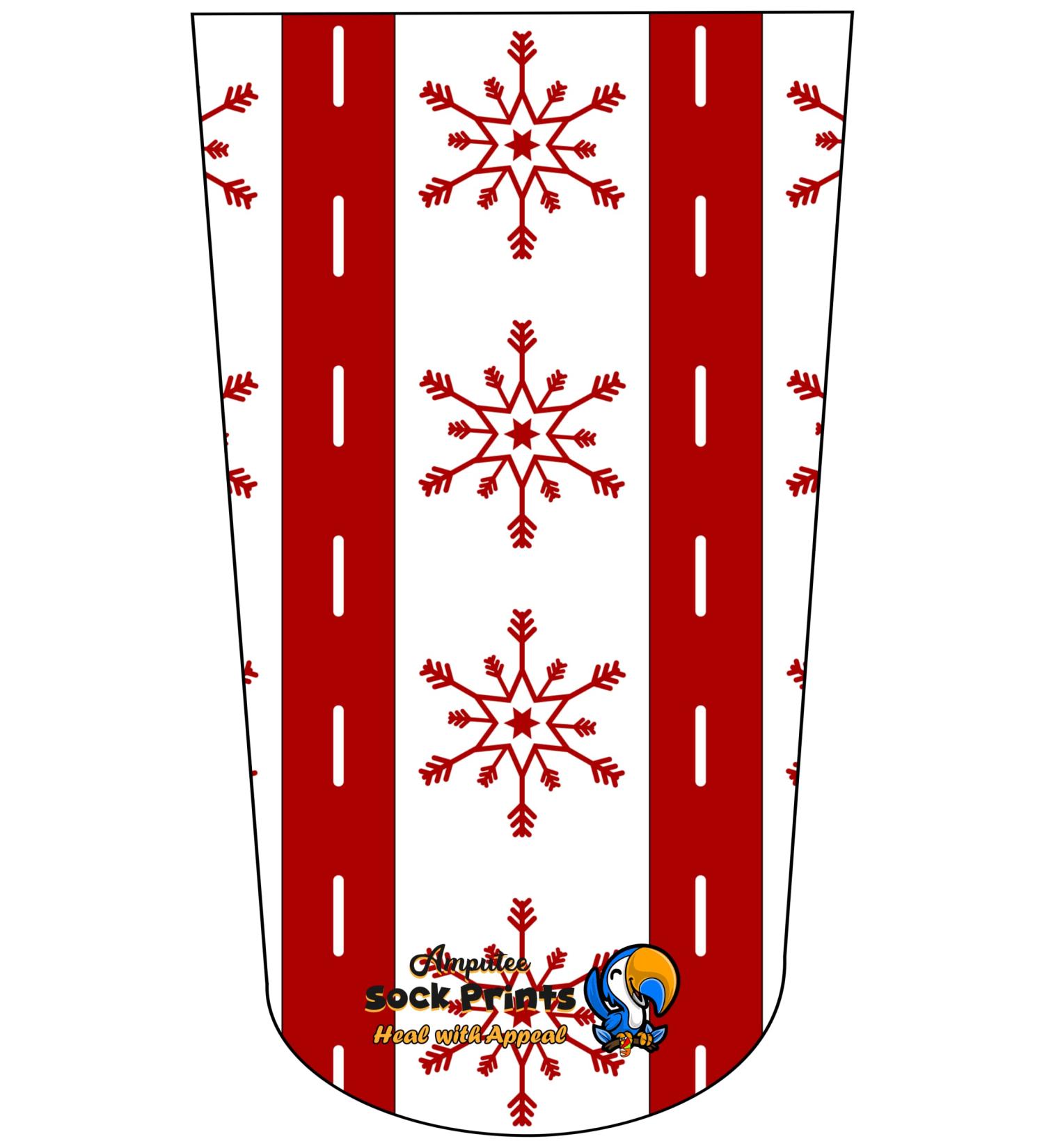 Snowflake Red White 3Ply Stump Sock - Amputee Stump Cover - Buy Online on GoSupps.com