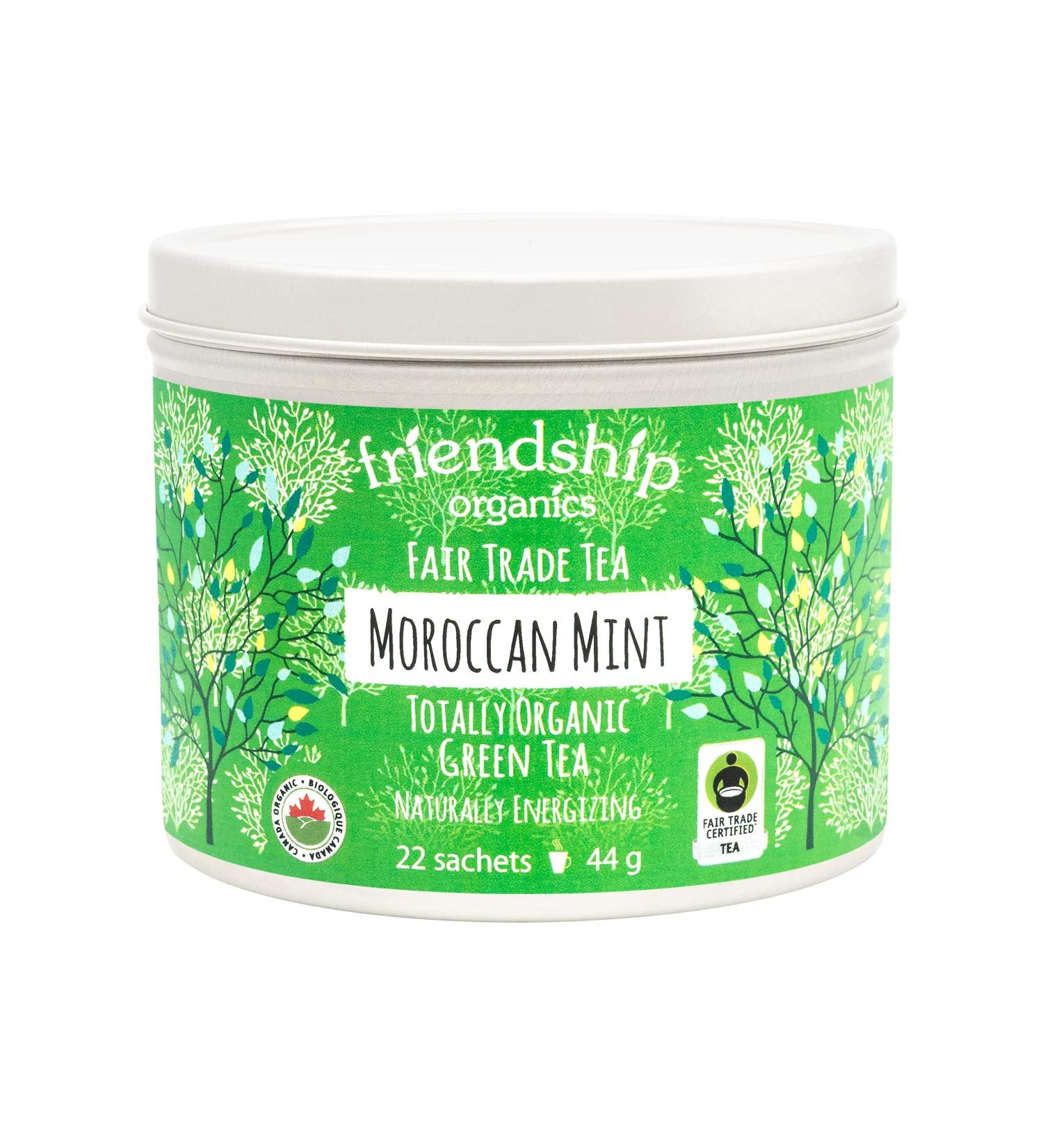 Friendship Organics Moroccan Mint Tea Bags Organic and Fair Trade Green 22 Count - Buy Online on GoSupps.com