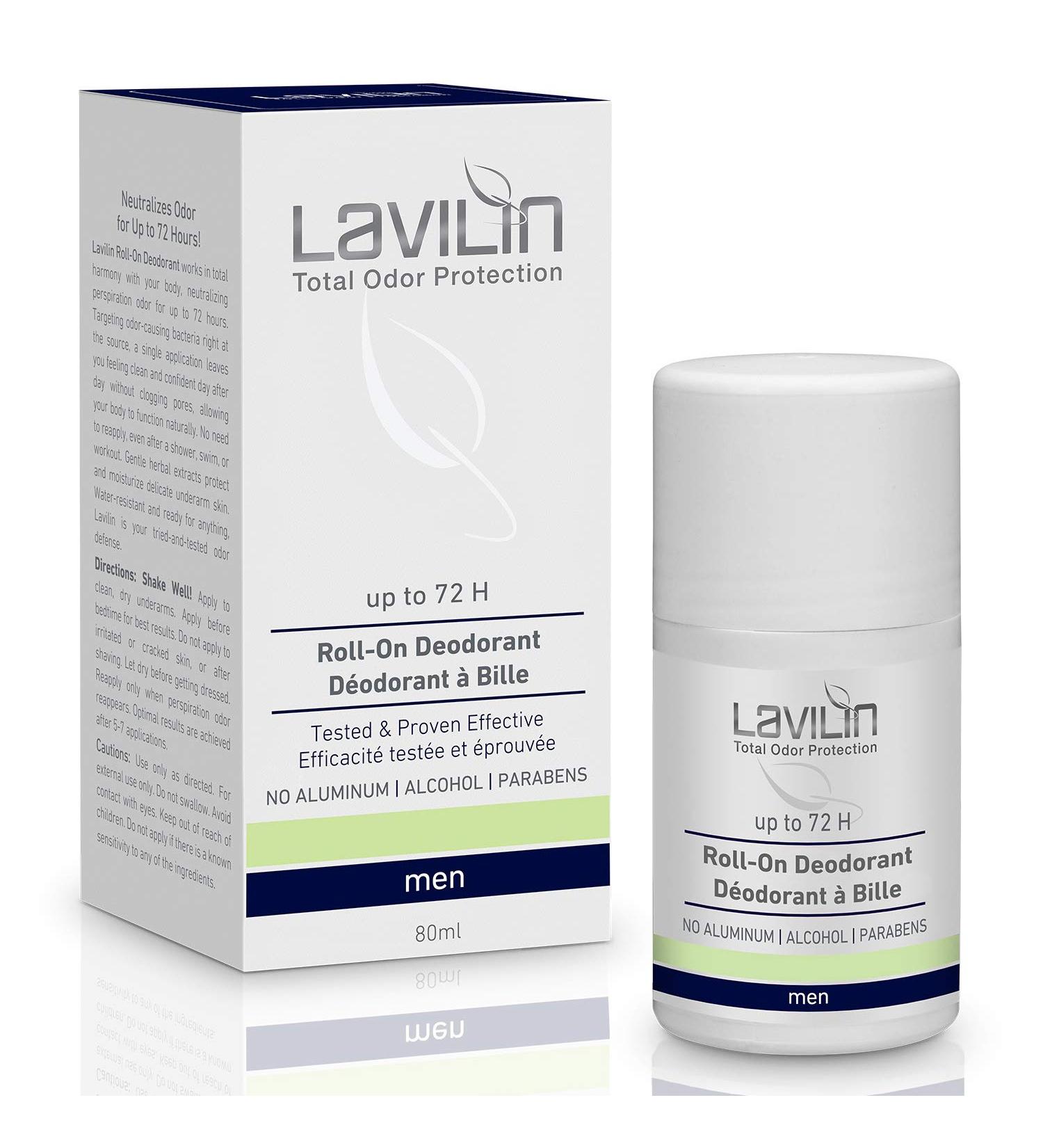 LAVILIN Roll-On Deodorant For Men | Up to 72 Hour Long-Lasting Protection | The Different Way to Prevent Unpleasant Odors Alcohol Paraben and Aluminum Free - Cruelty-Free - Kind to Skin 2.7 oz - Buy Online on GoSupps.com