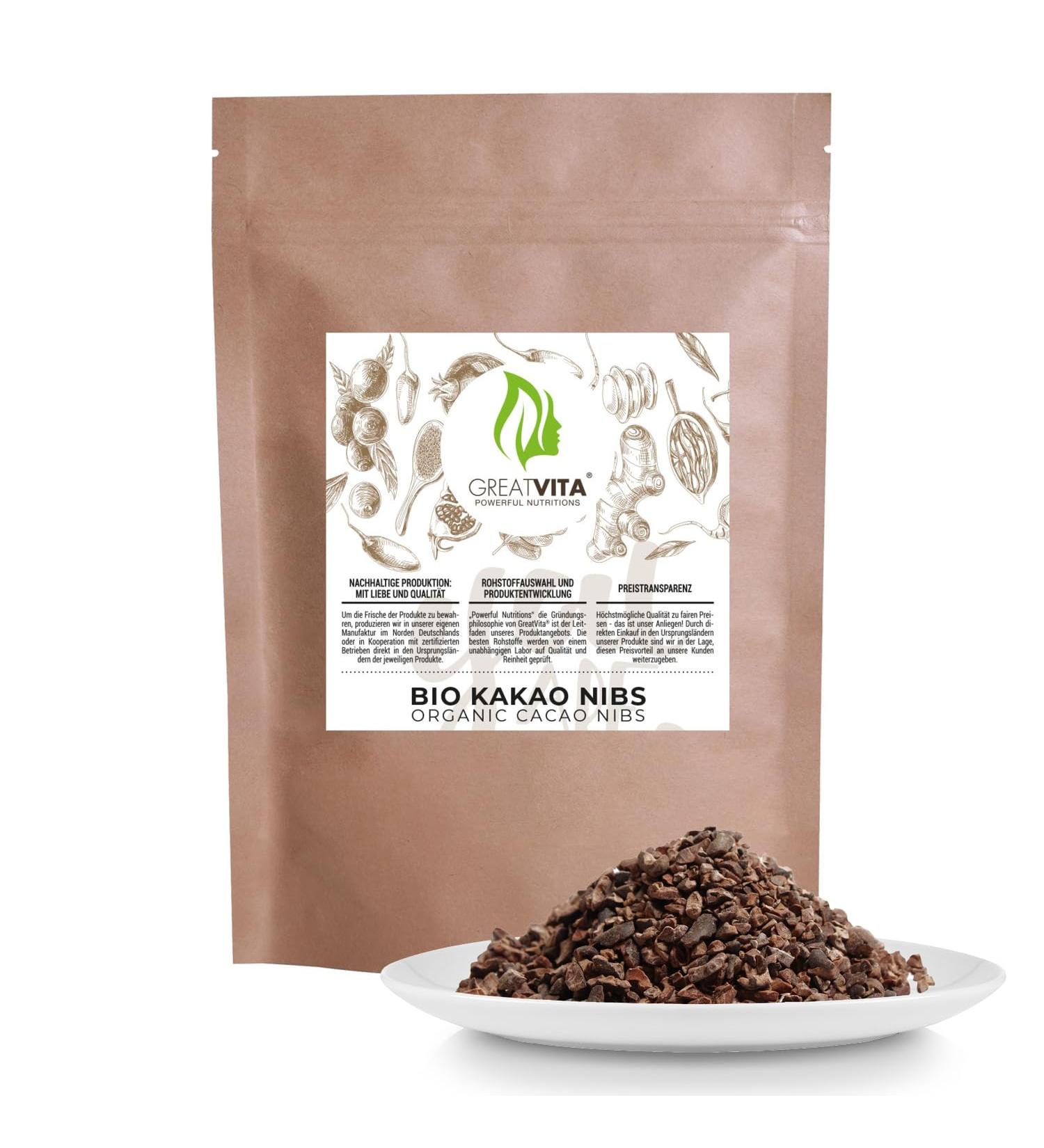 Organic Cocoa Nibs 800g - Raw Topping Additive-Free from Peru | GreatVita - Buy Online on GoSupps.com