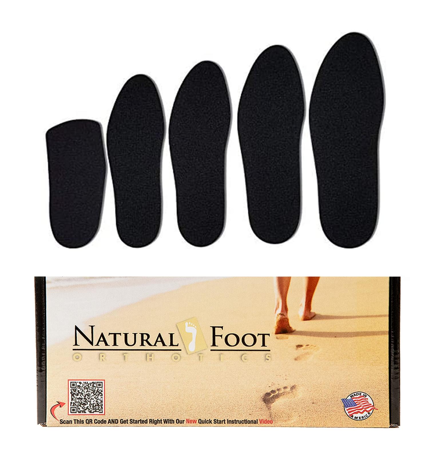 Natural Foot Orthotics Cushions - 1 Pair Sponge Rubber with Nylon Cover | Trim to Fit | For Men Size 10 - Buy Online on GoSupps.com