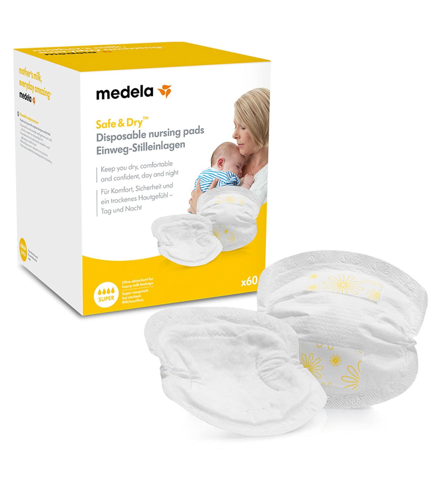 Medela Safe & Dry Disposable Nursing Pads - Ultra Absorbent Individually Wrapped 60 Pack for Nursing Moms - Best International Shipping - Buy Online on GoSupps.com